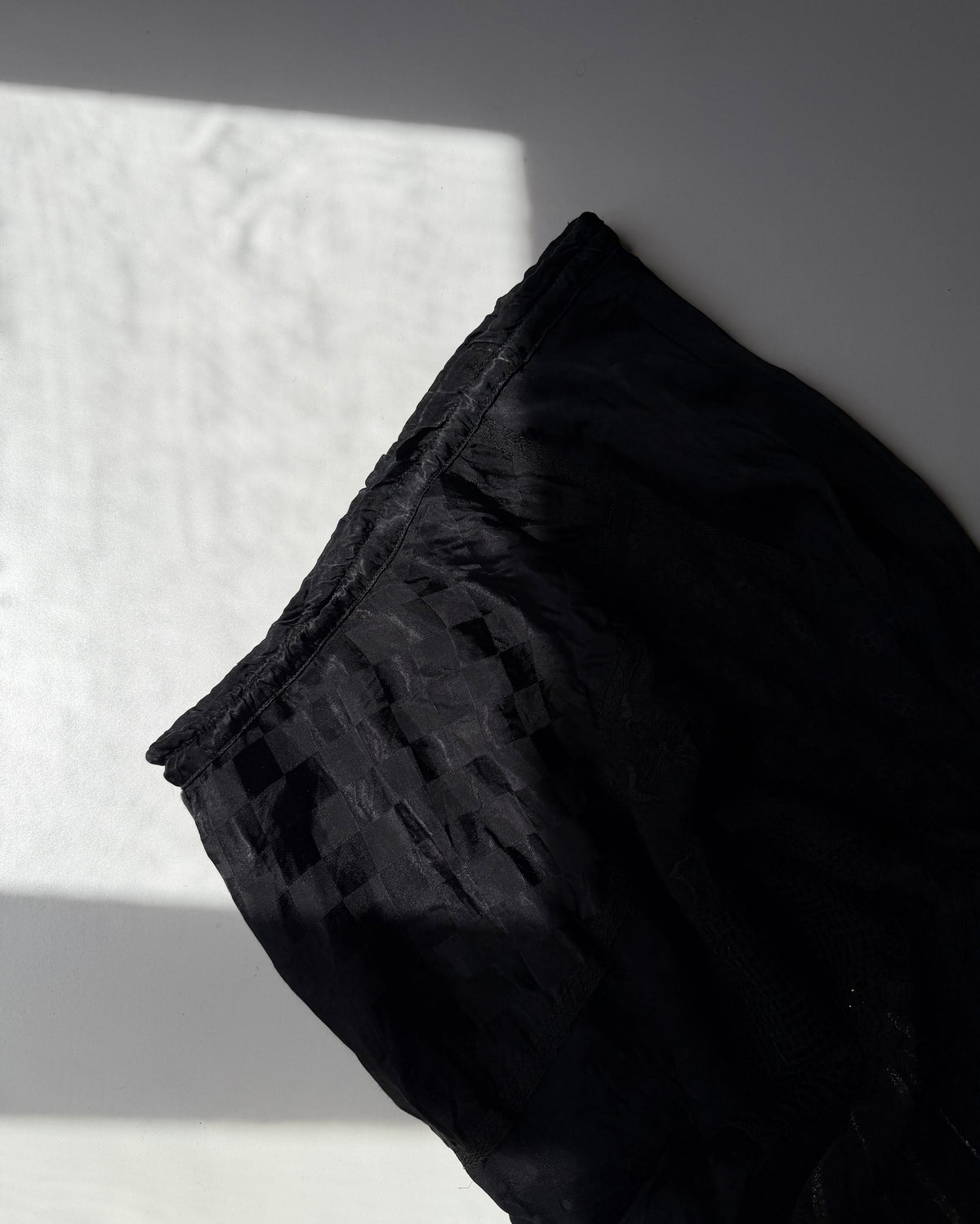 00s patchwork satin maxi skirt
