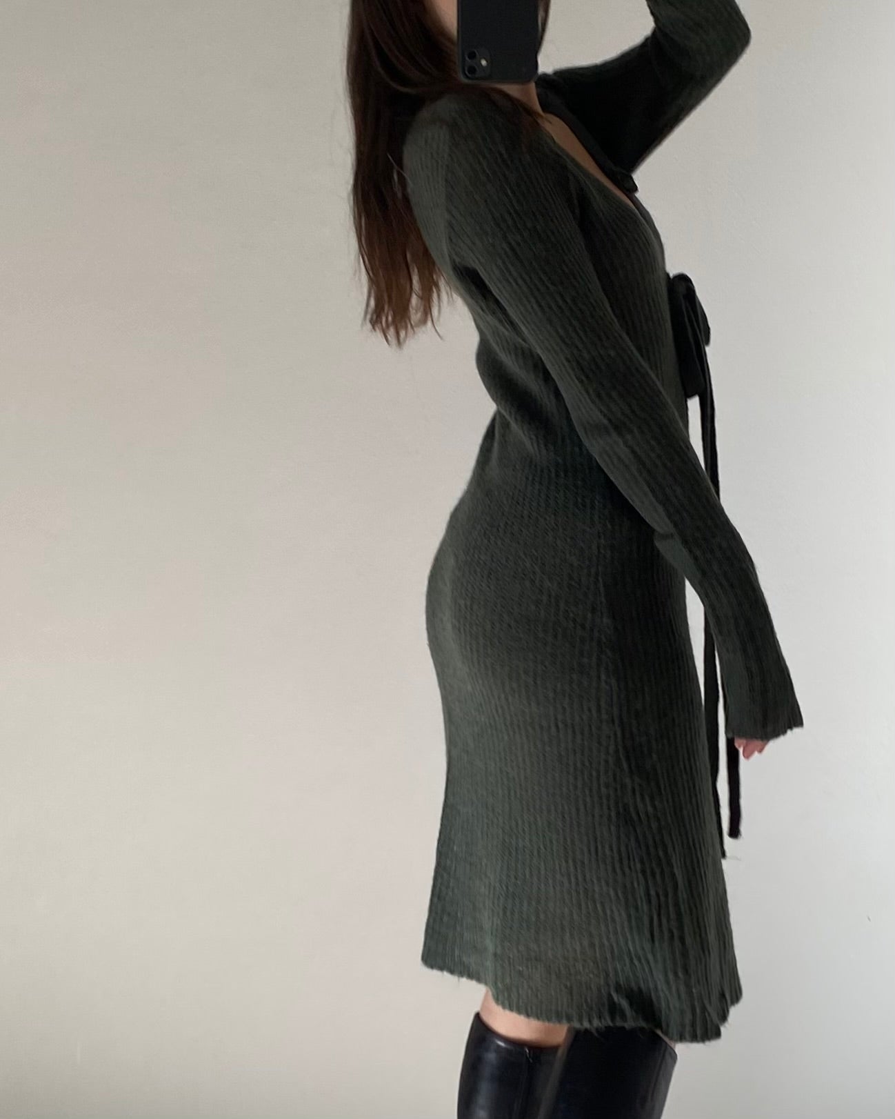 Knitted alpaca midi dress