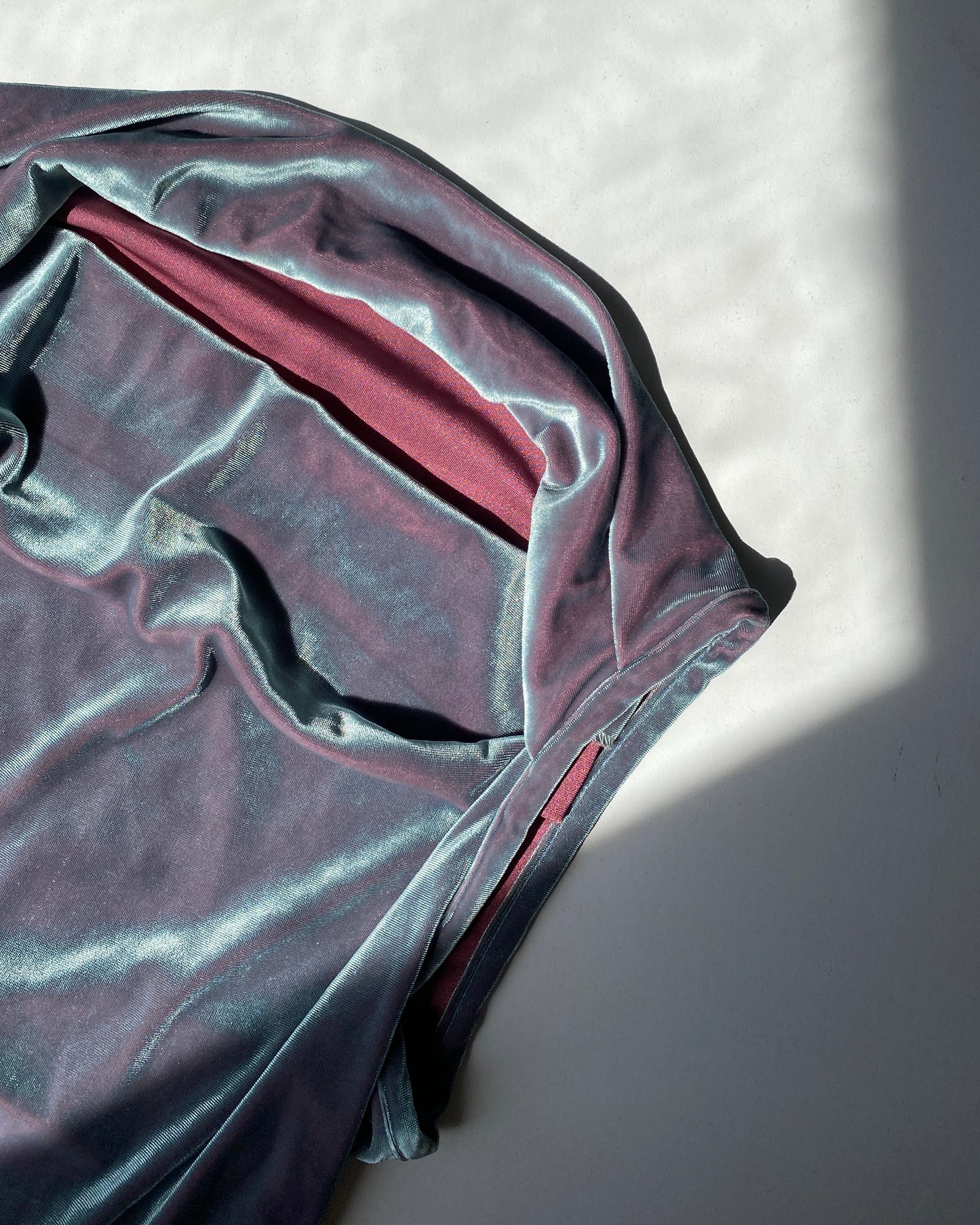 Iridescent velour top