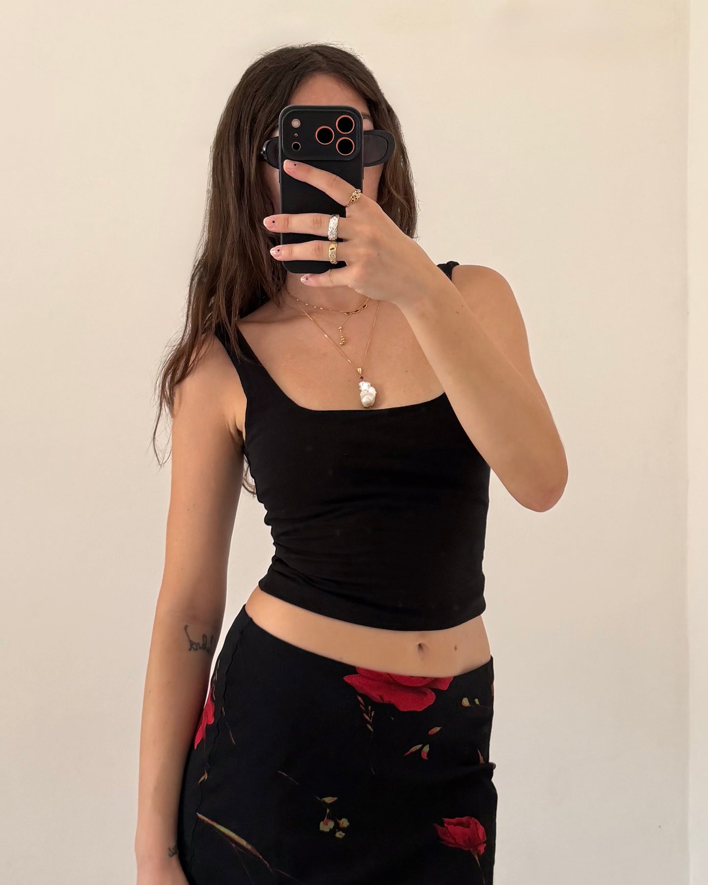 00s longuette floral skirt