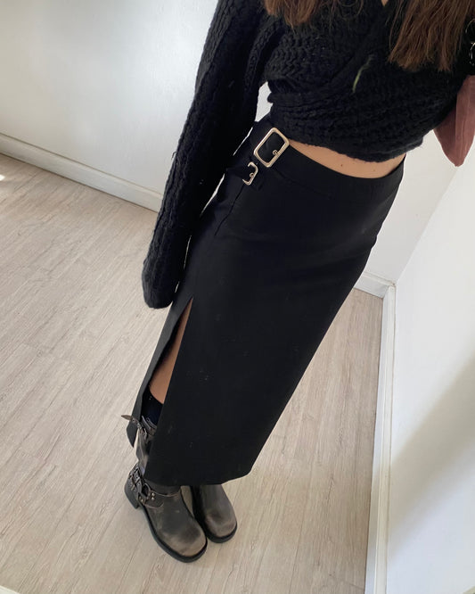 00s black maxi skirt