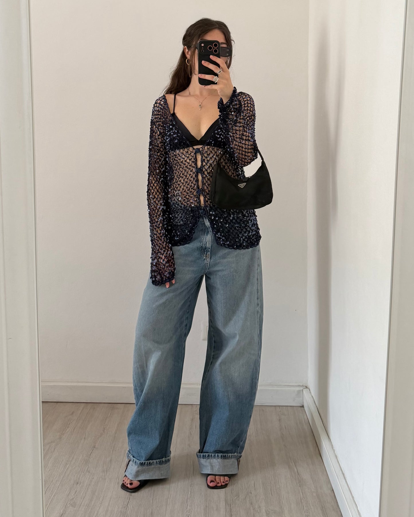 Sequins buttoned top