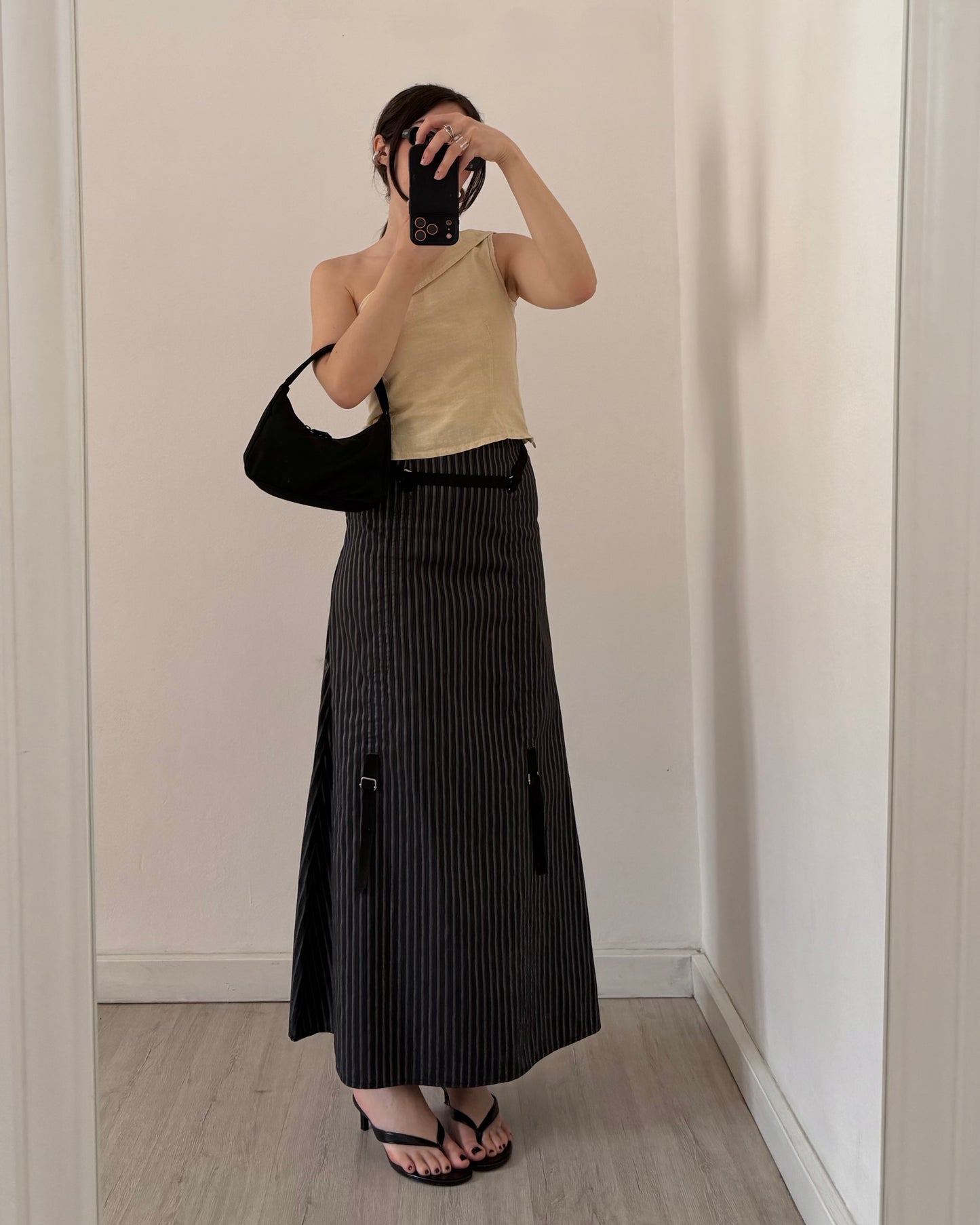 y2k pinstripe maxi skirt