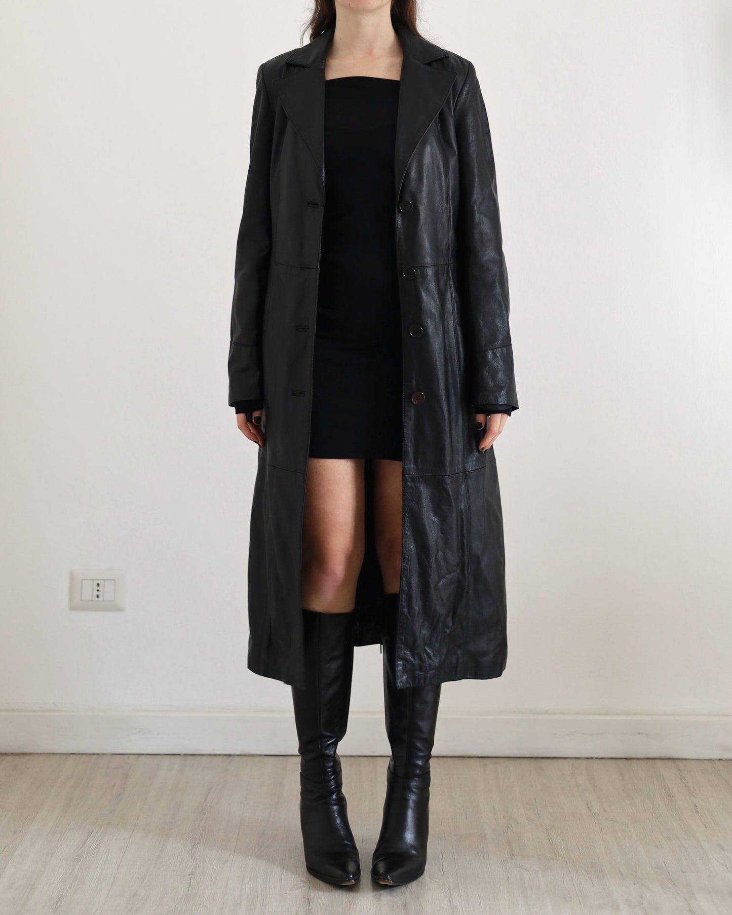 Long leather coat