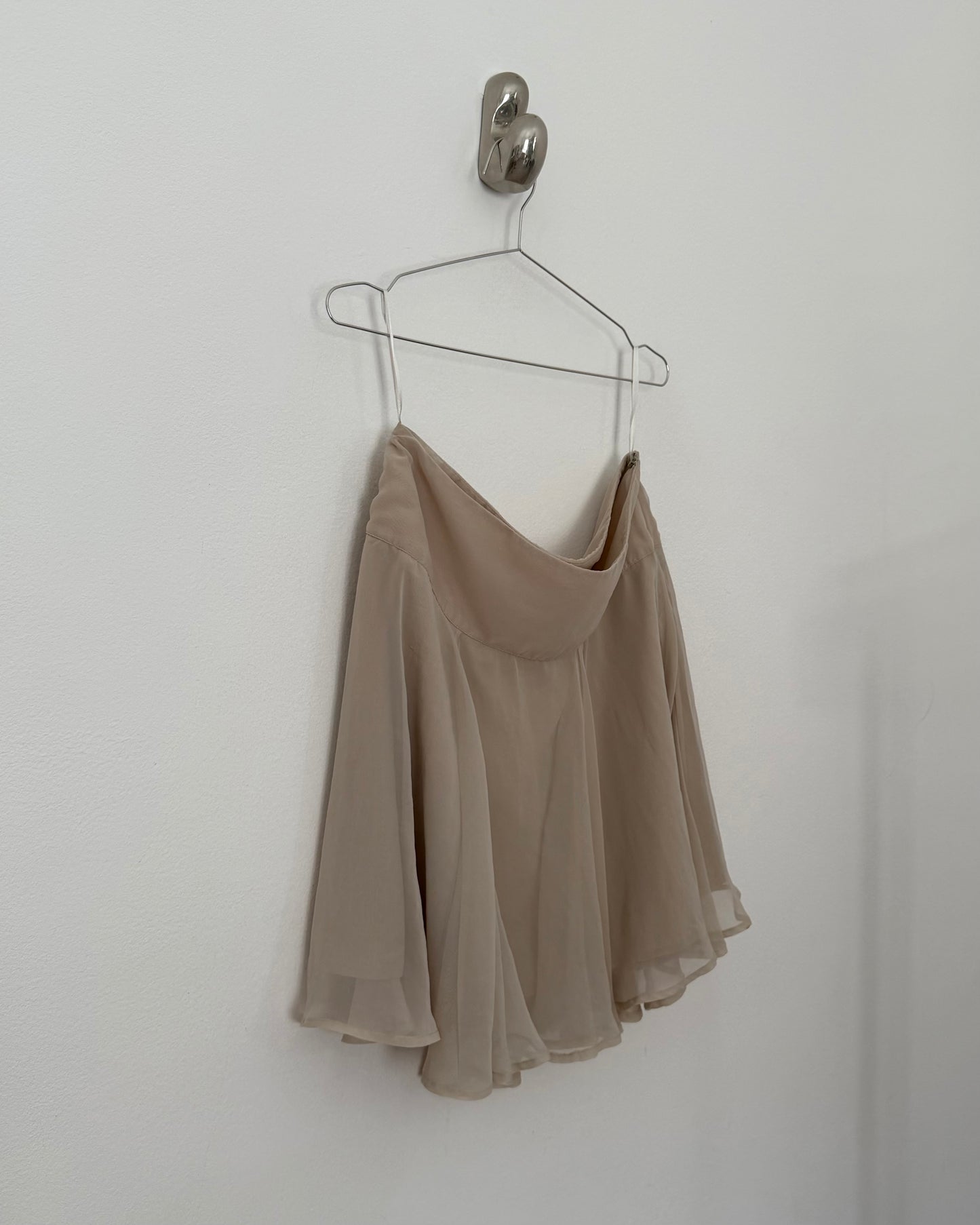 00s beige chiffon skirt