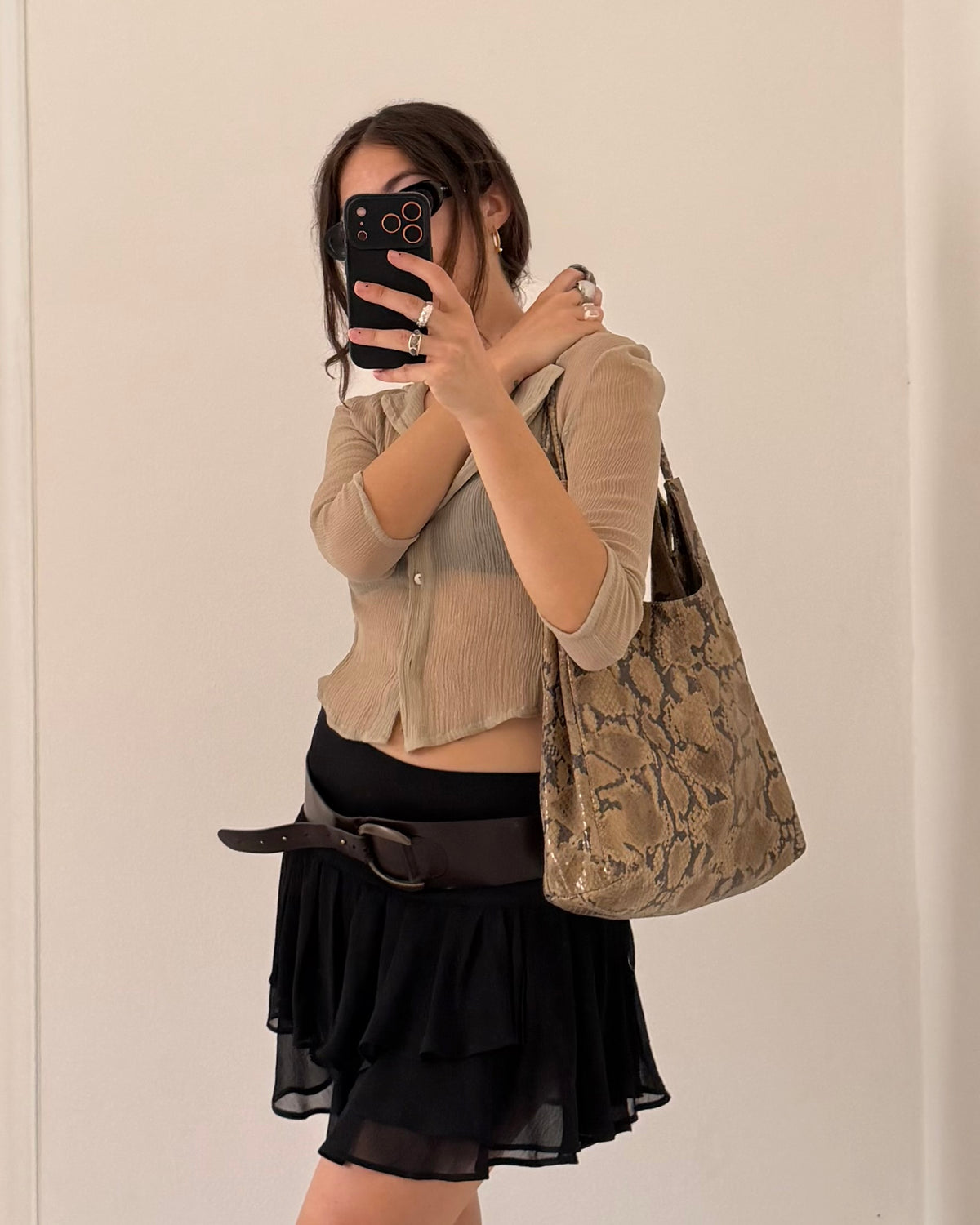 Chiffon mini skirt