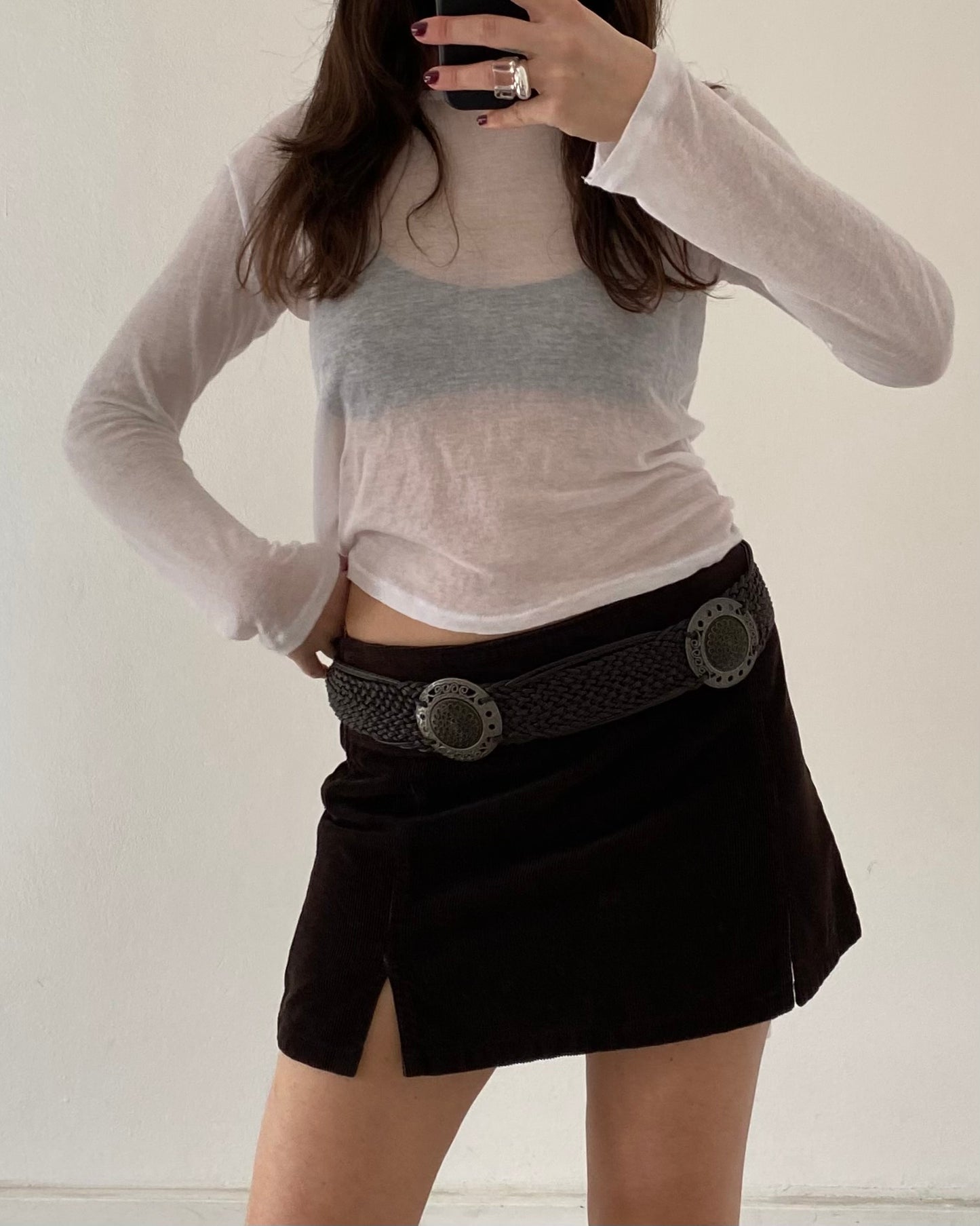 Corduroy mini skirt