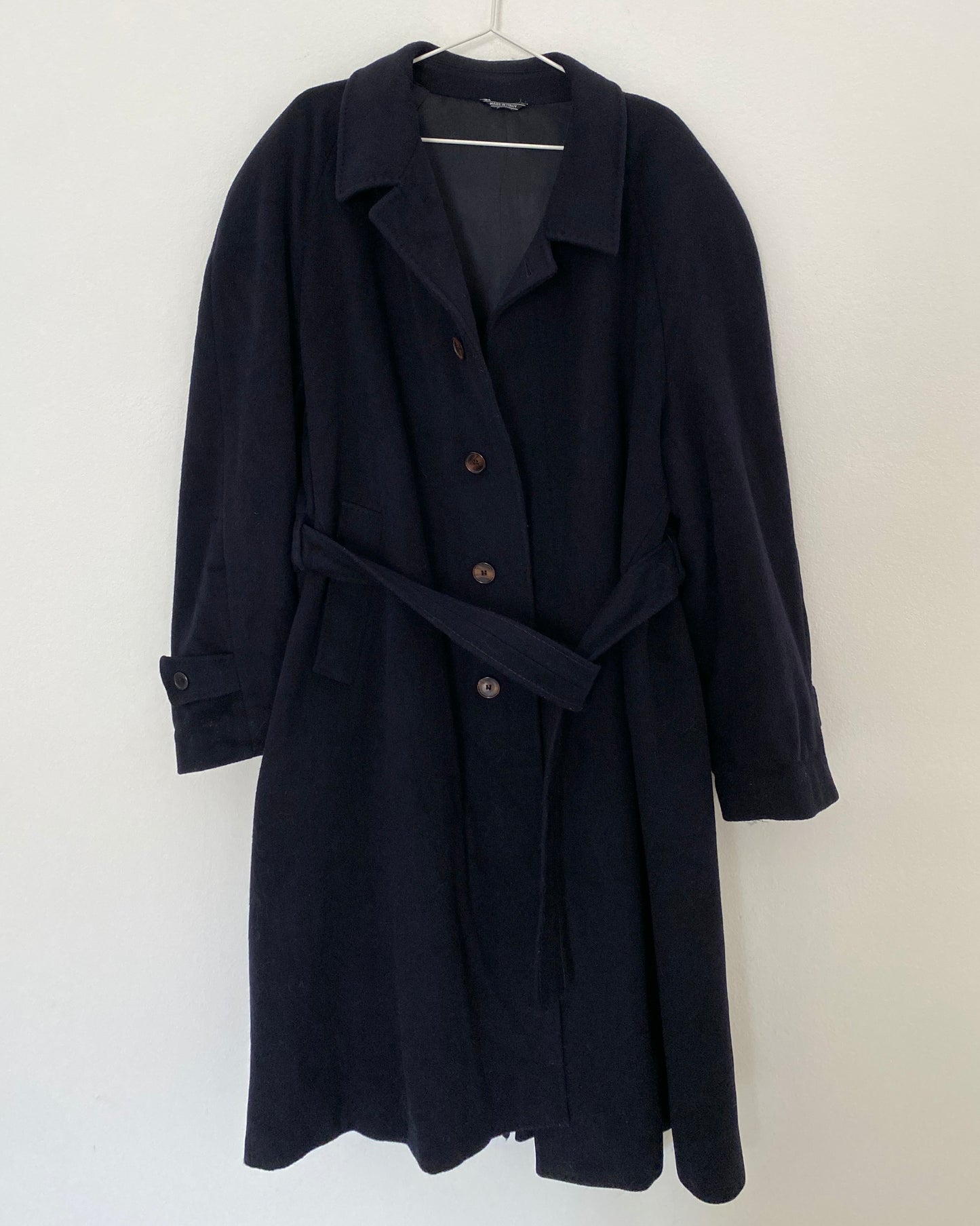 Navy wool belted coat