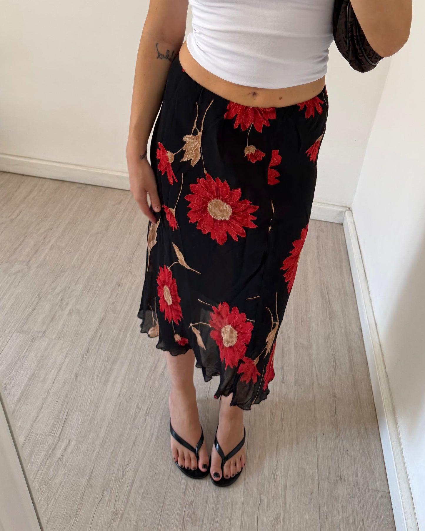00s floral midi skirt