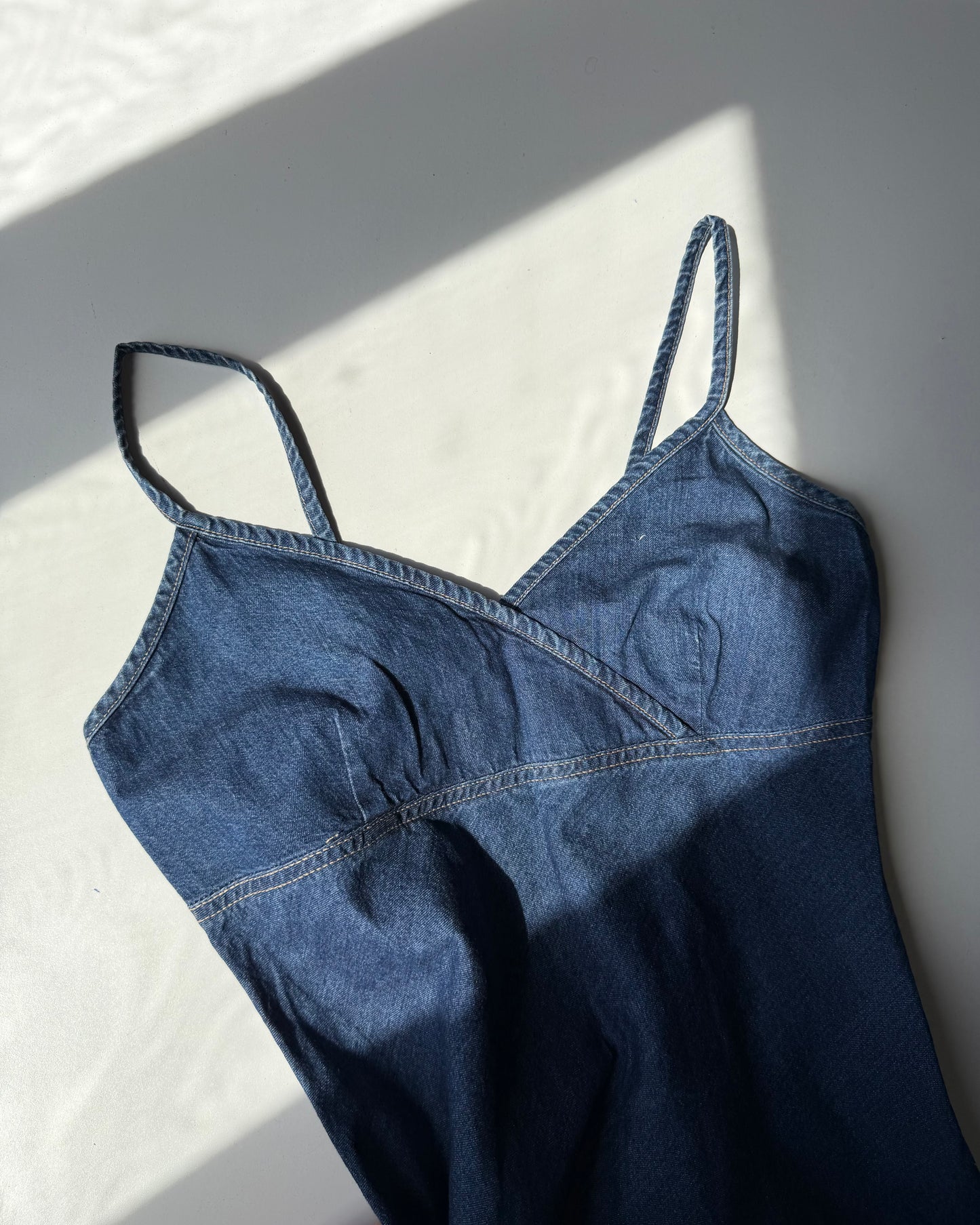 00s denim midi dress