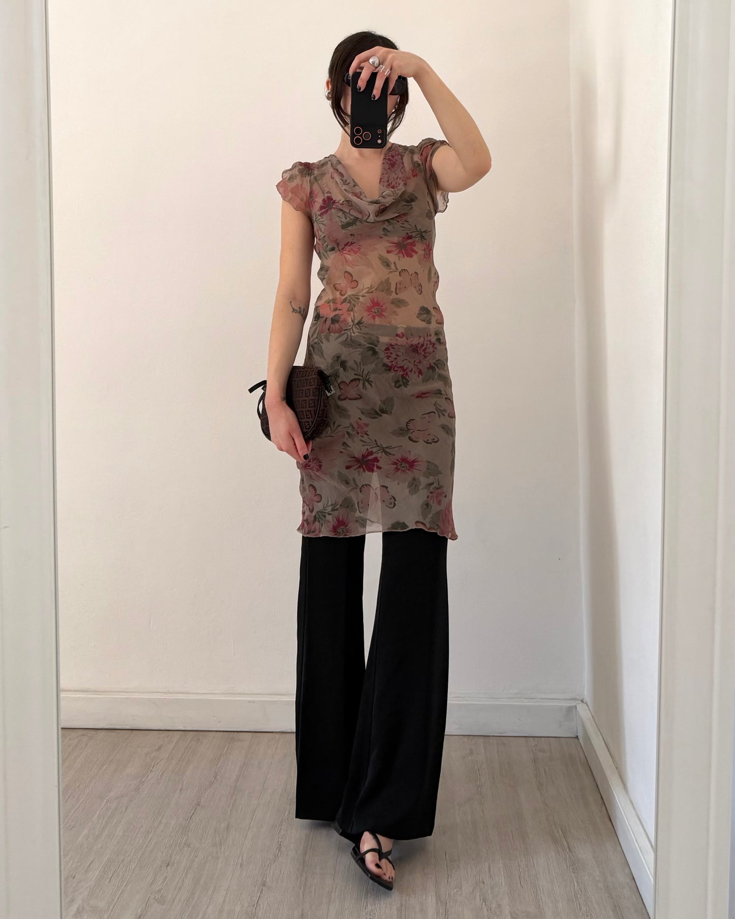 00s sheer floral dress