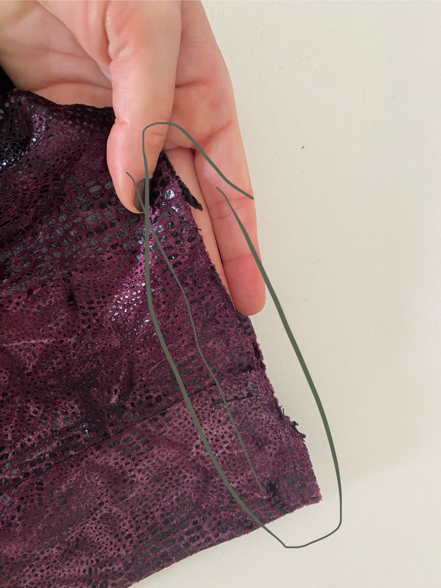 Snakeskin velour skirt