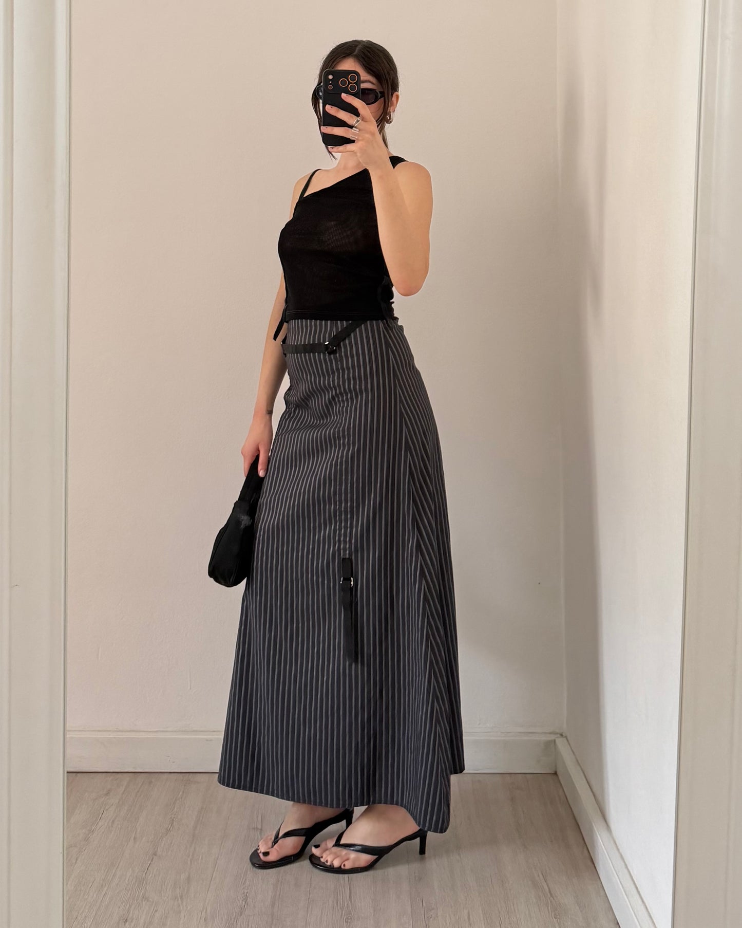 y2k pinstripe maxi skirt