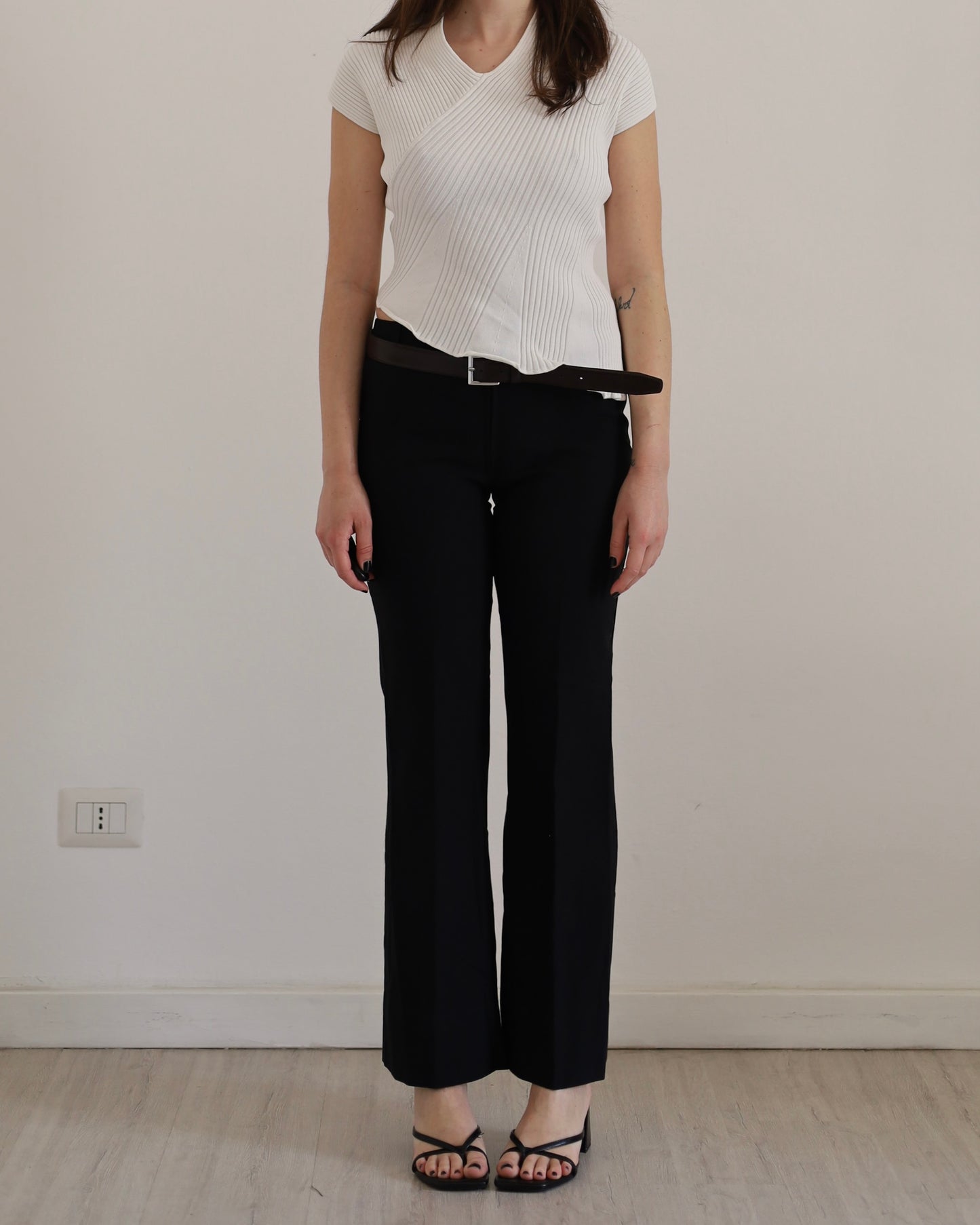 Asymmetric knit top