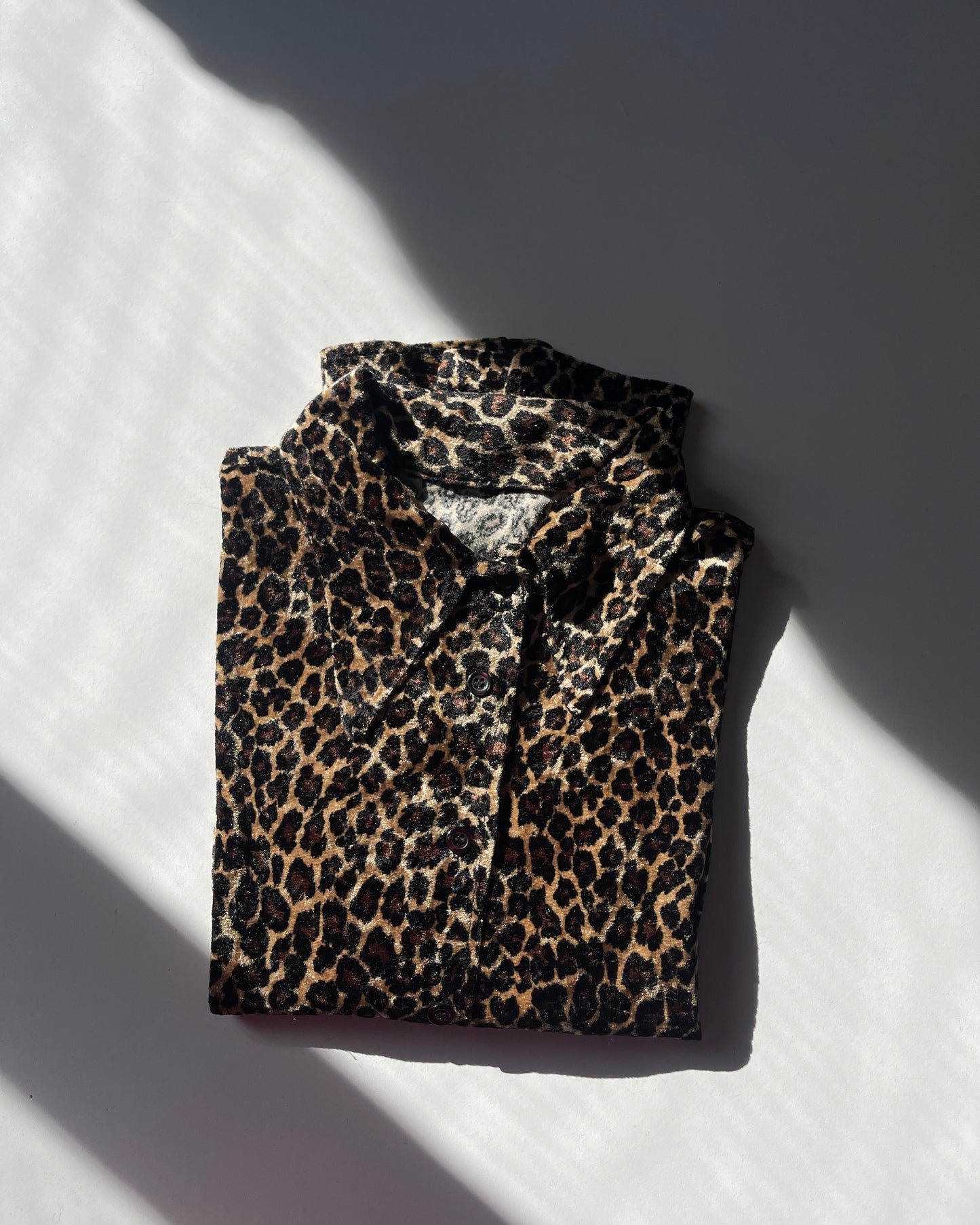 Velvet leopard print shirt