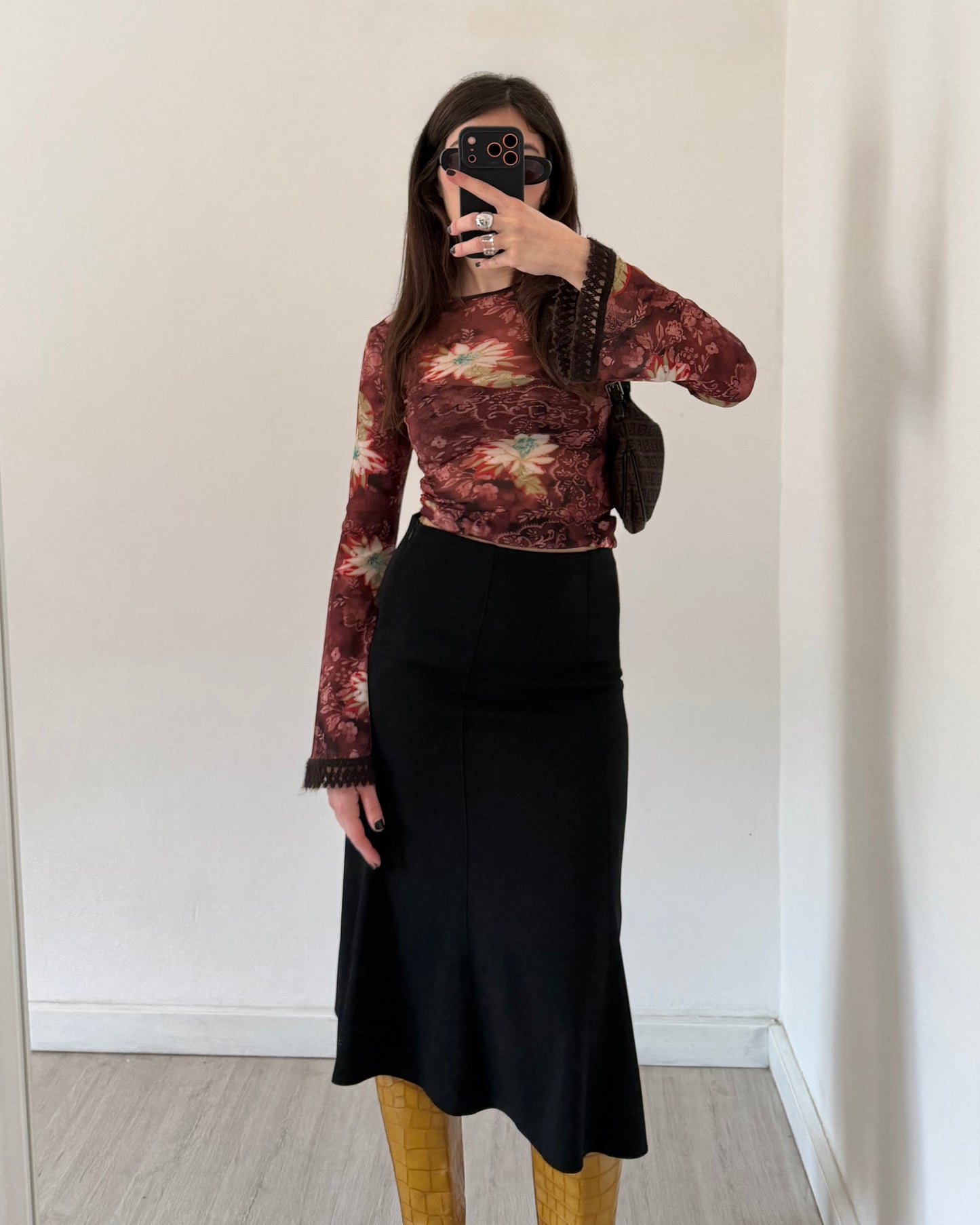 Black midi skirt