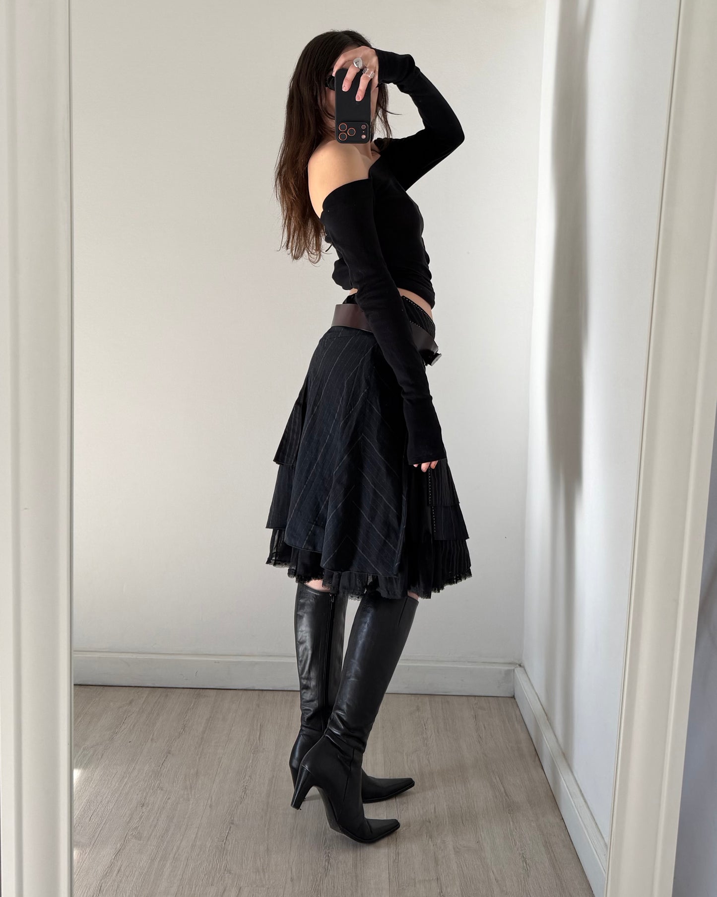 00s midi skirt with layers