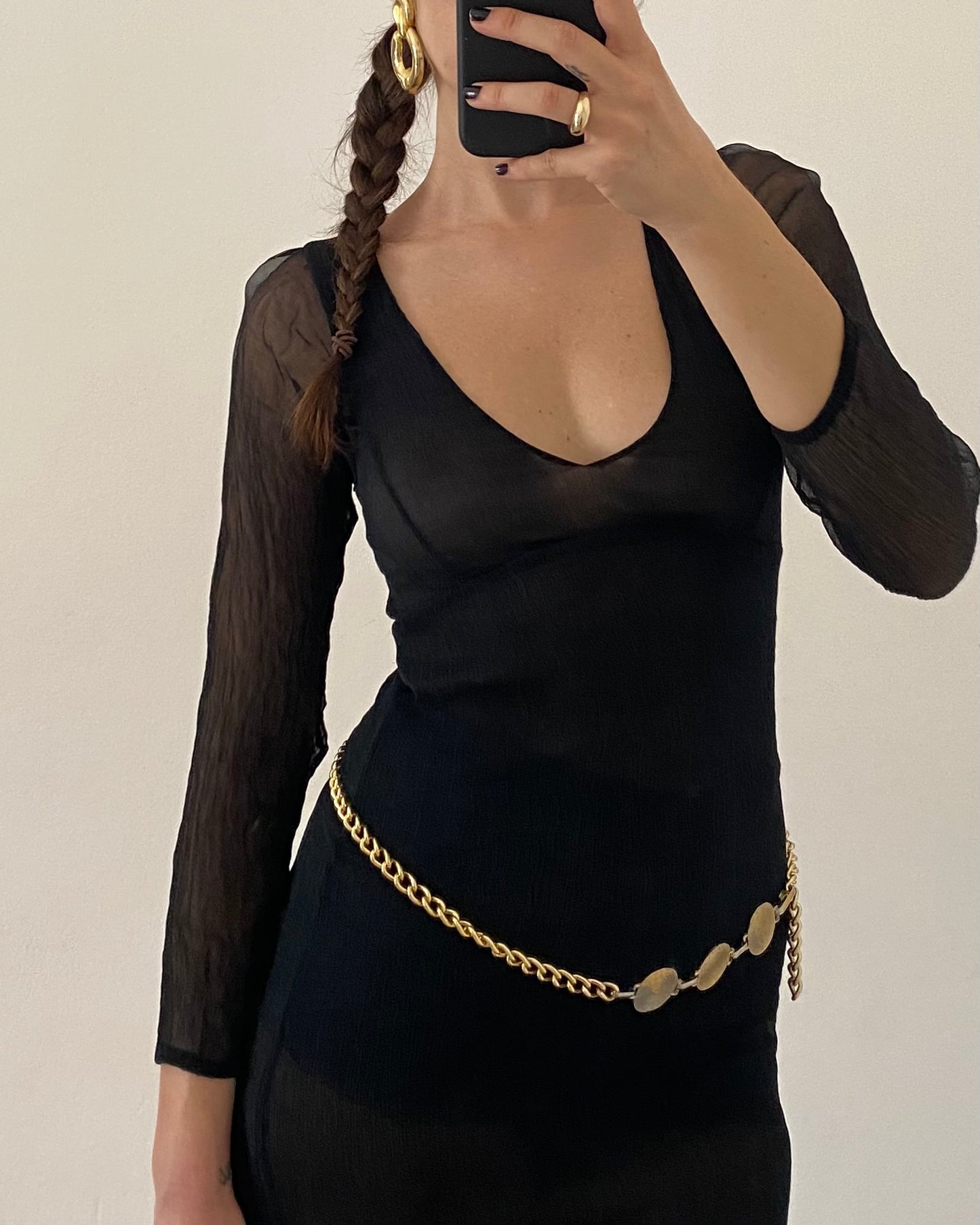 Silk embroidered mini dress