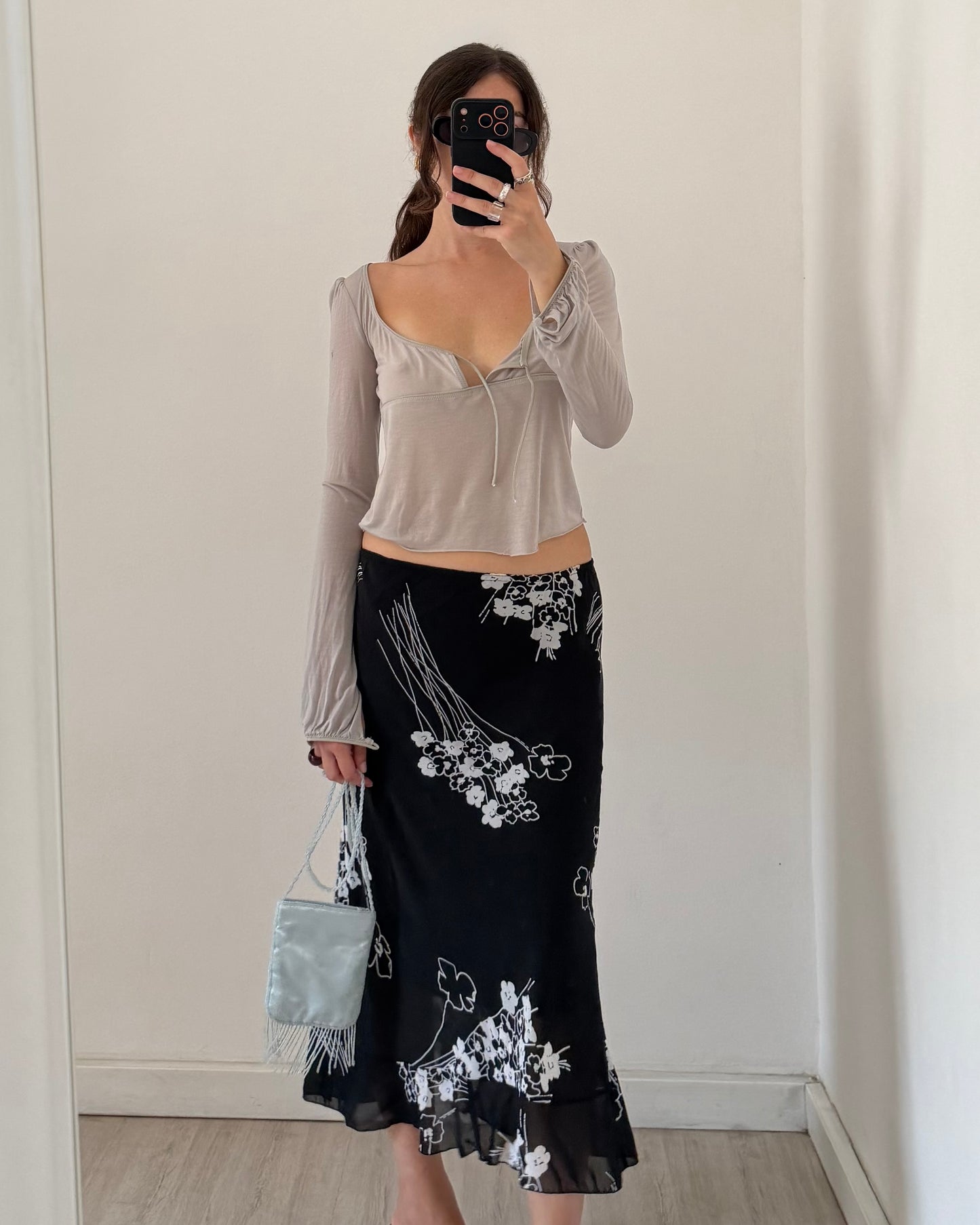 00s floral midi skirt