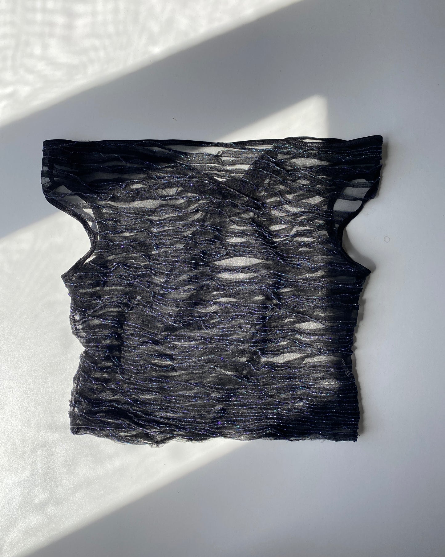 00s sheer top with lurex details