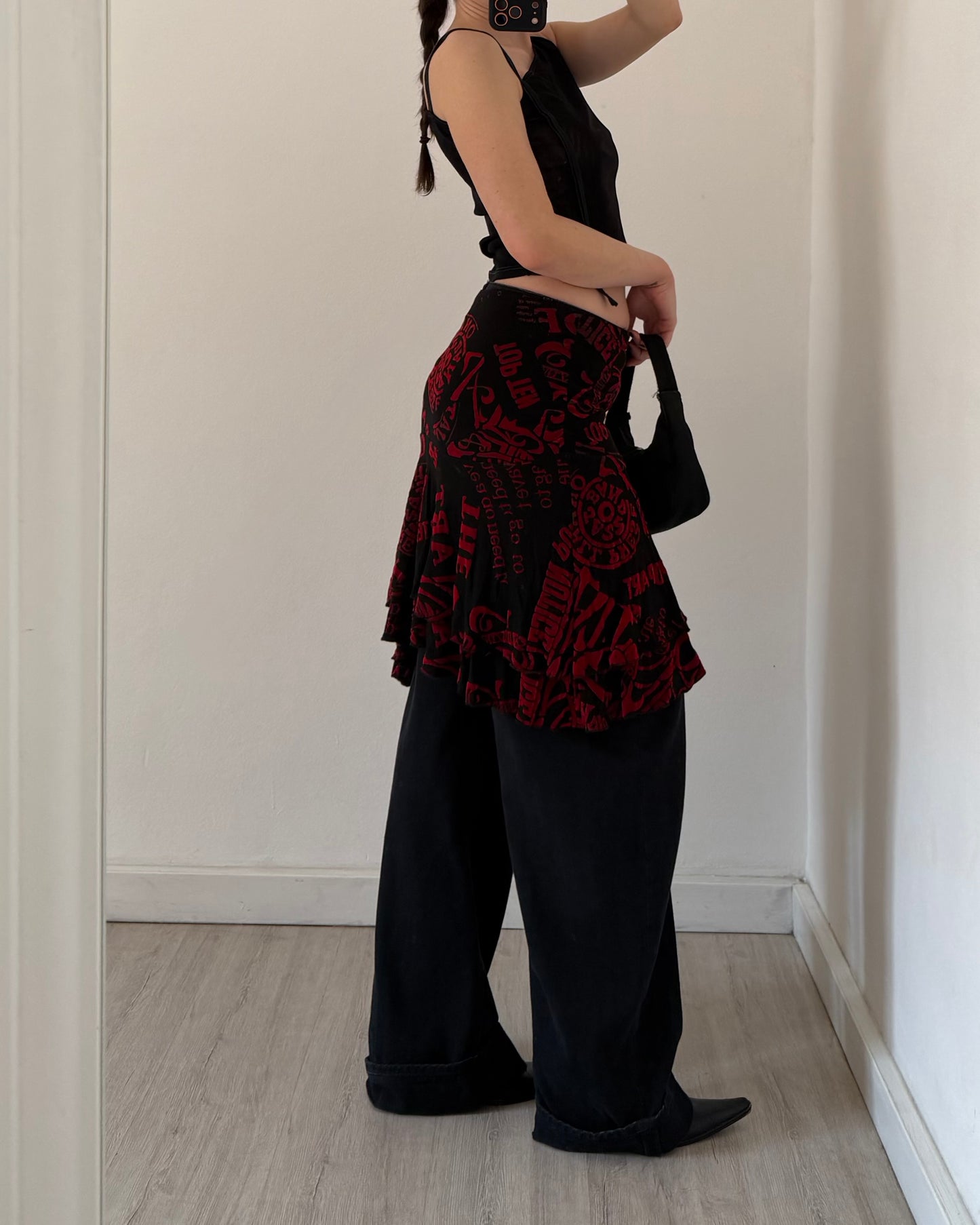 Graphic print midi skirt