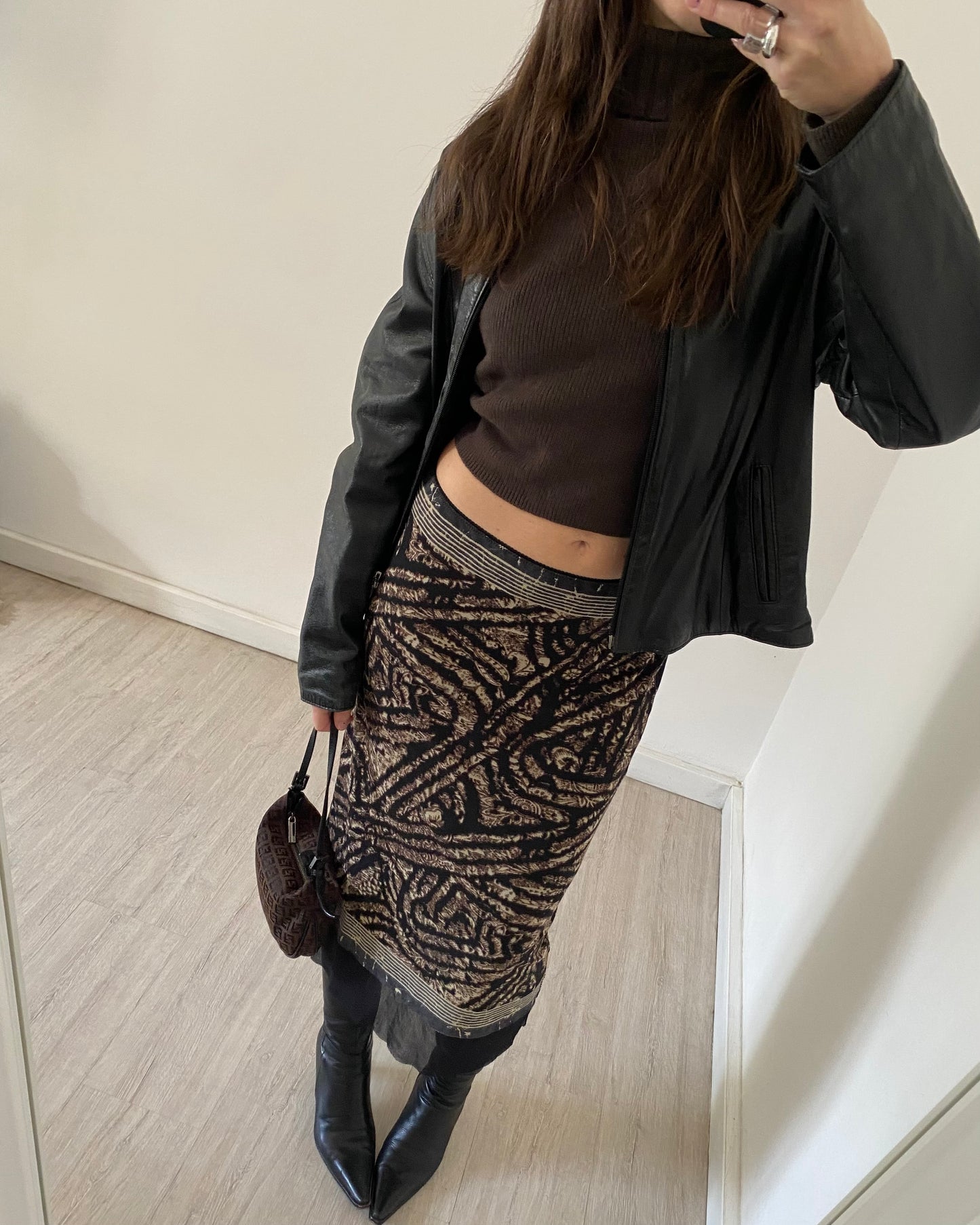 Micro mesh midi skirt