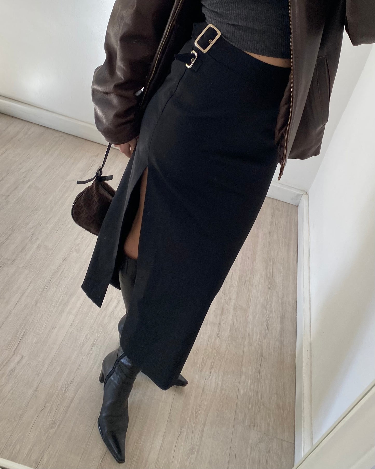 00s black maxi skirt