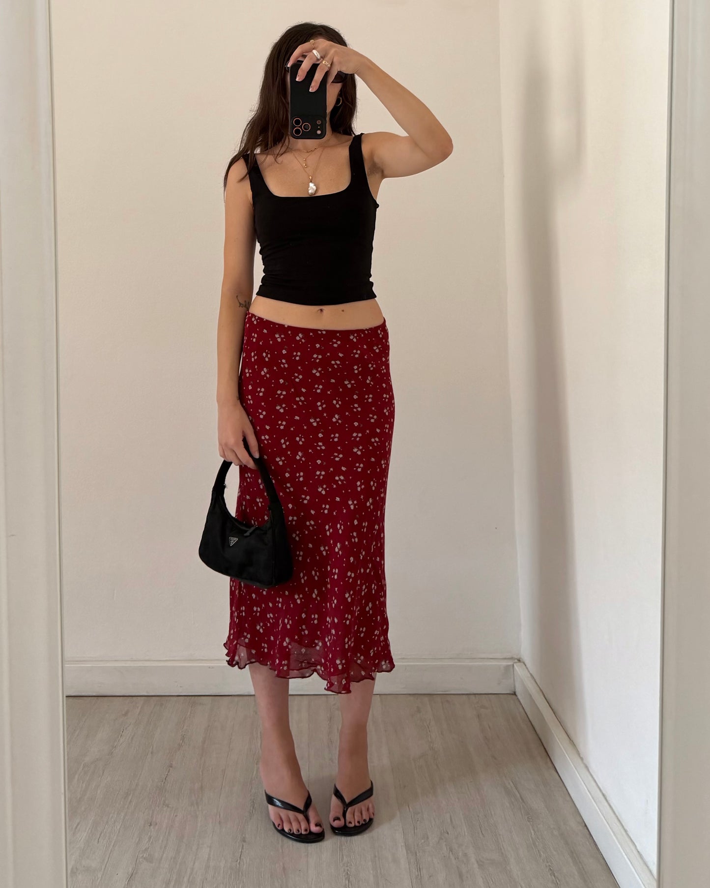 00s floral midi skirt