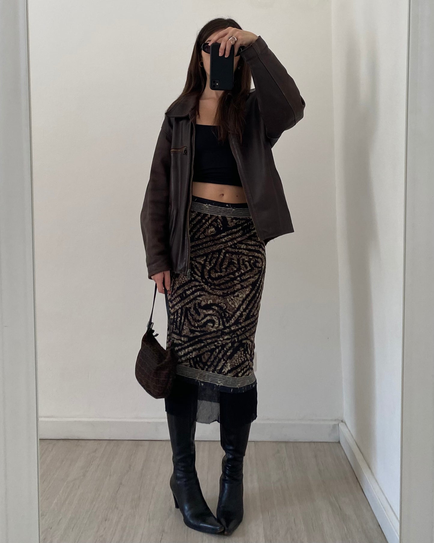 Micro mesh midi skirt