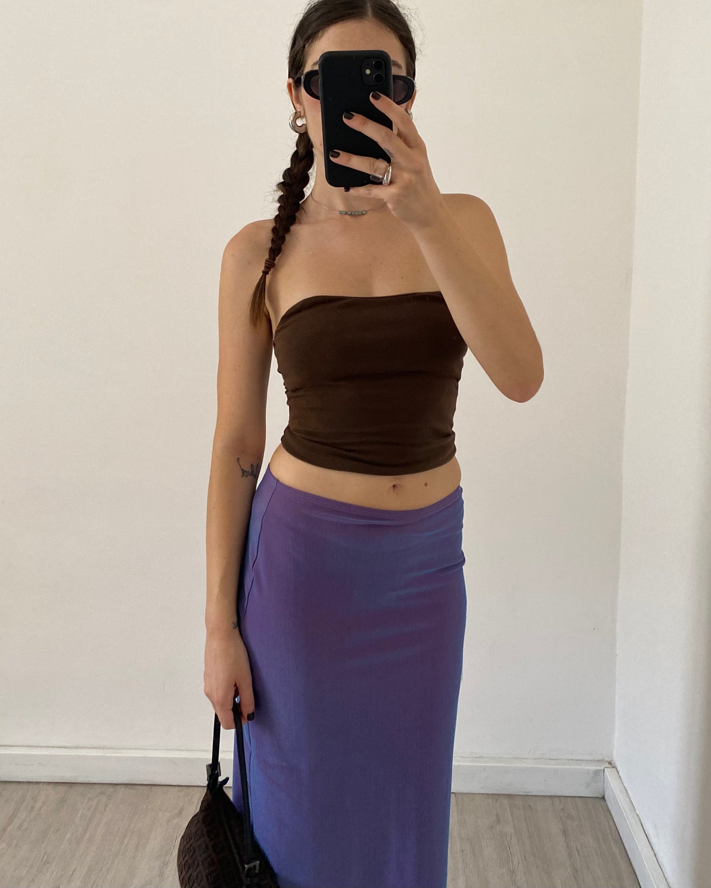 00s iridescent maxi skirt
