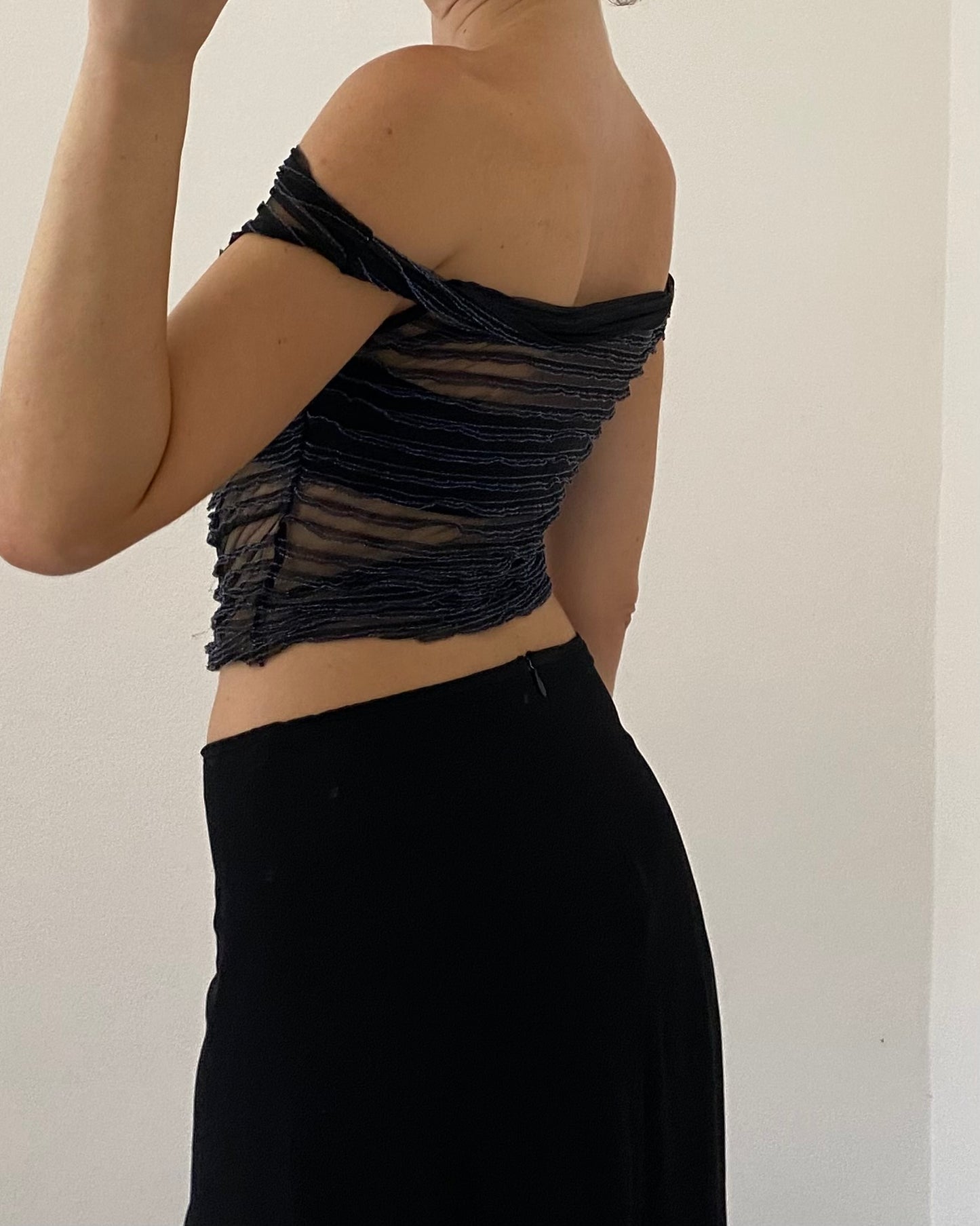 00s sheer top with lurex details