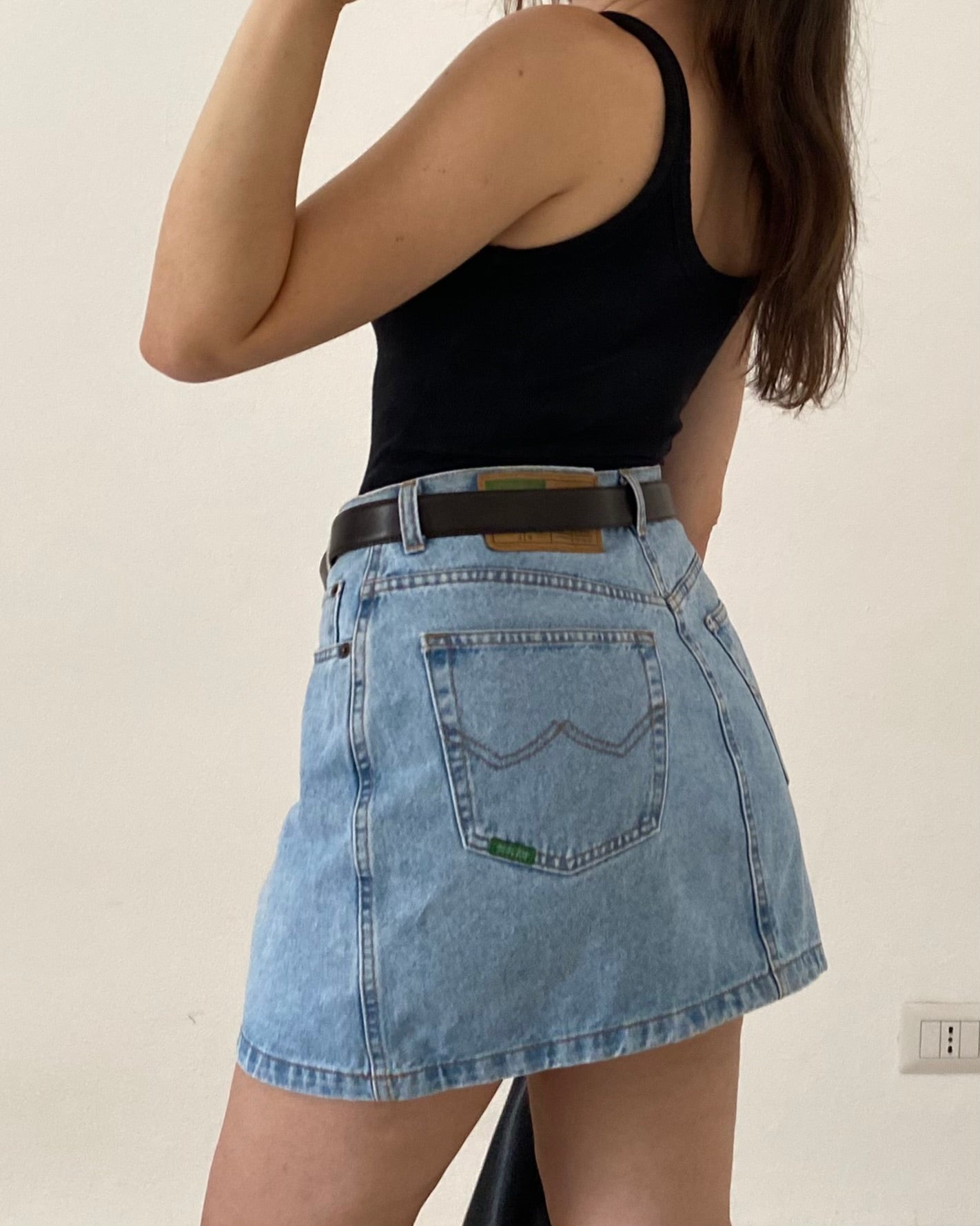 90s denim mini skirt