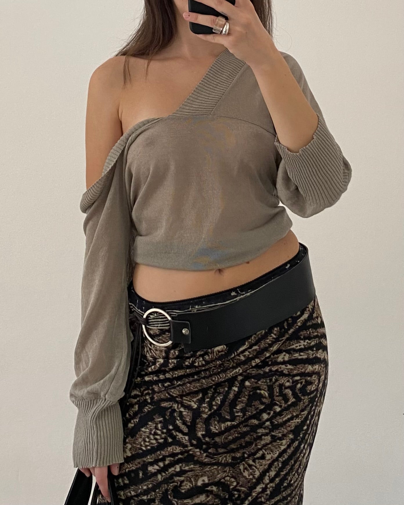 Micro mesh midi skirt