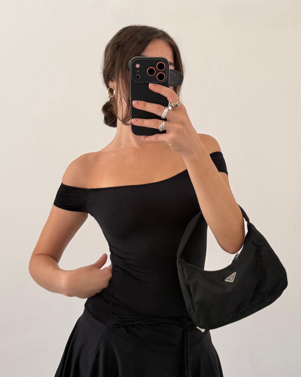 Mini dress with metal belt