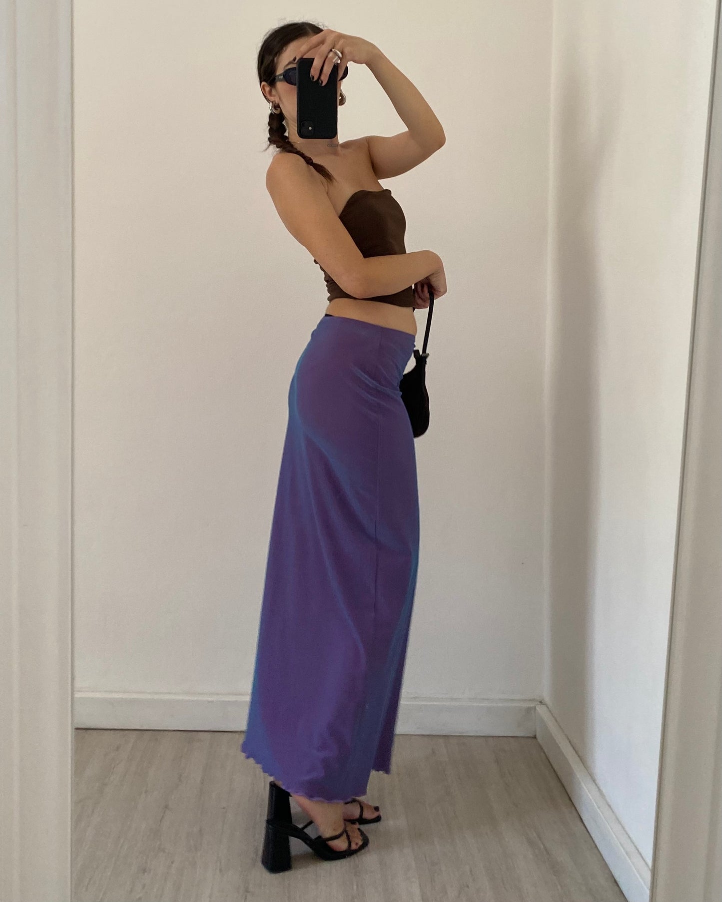 00s iridescent maxi skirt