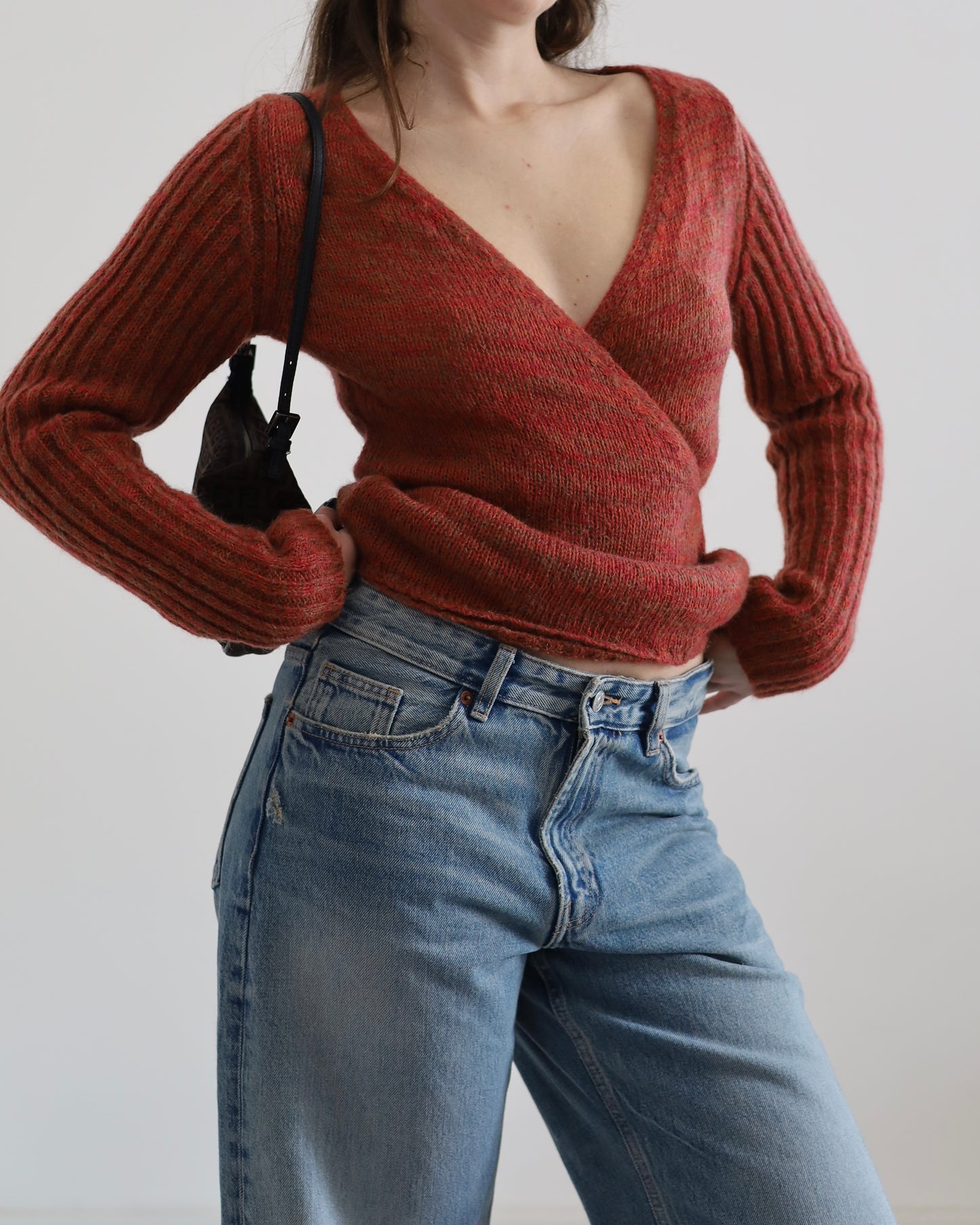 Knit wrap top