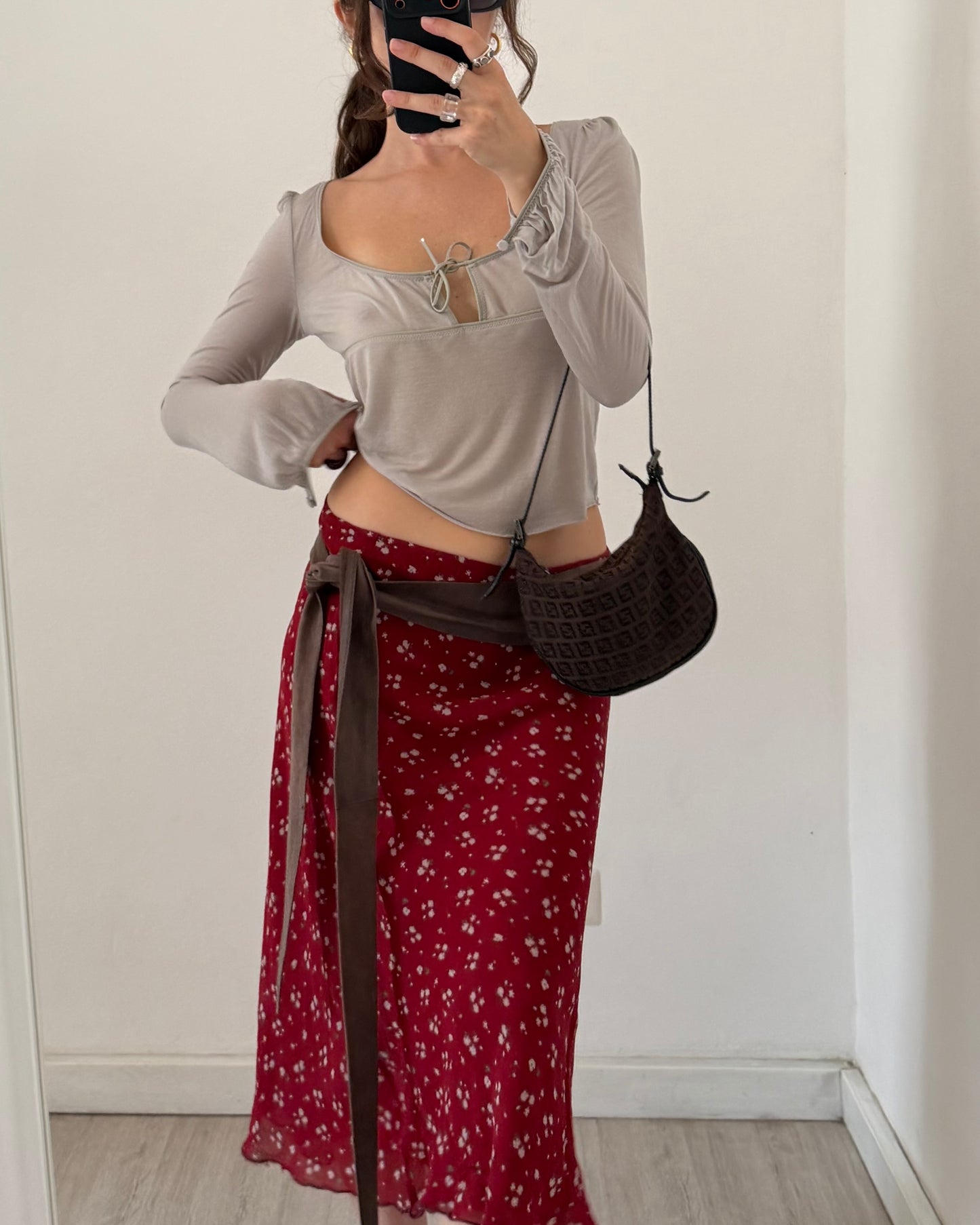 00s floral midi skirt
