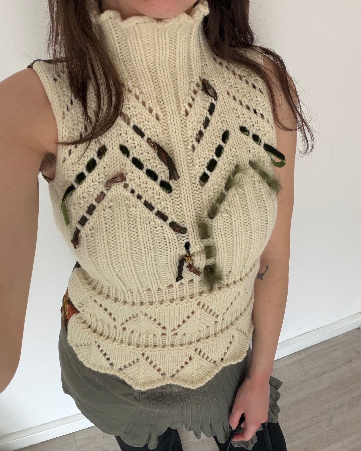 Knit micro mesh top