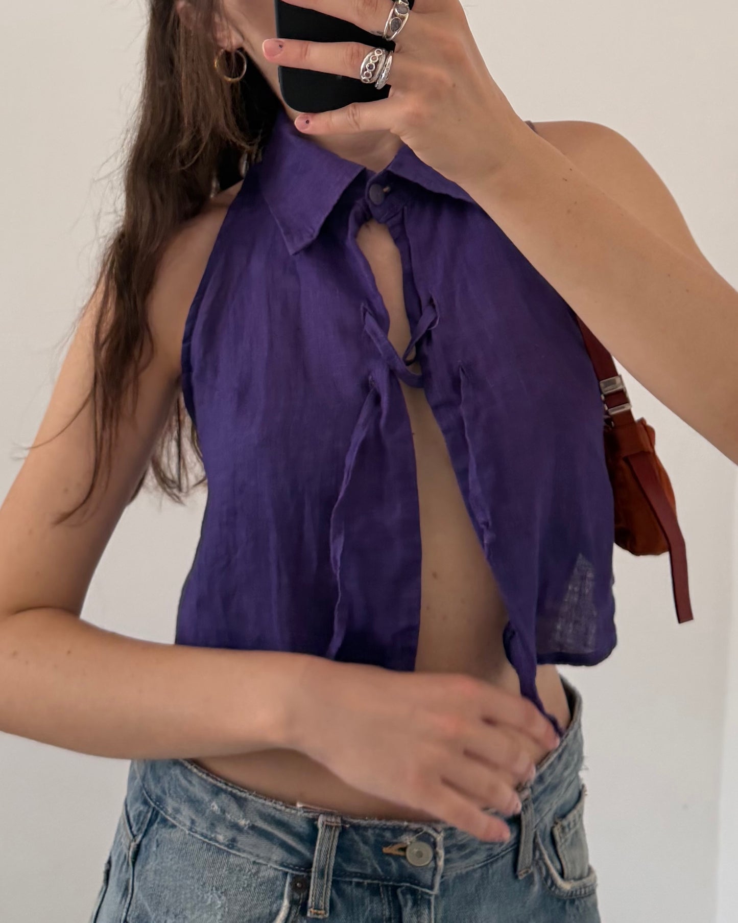 cut out linen top