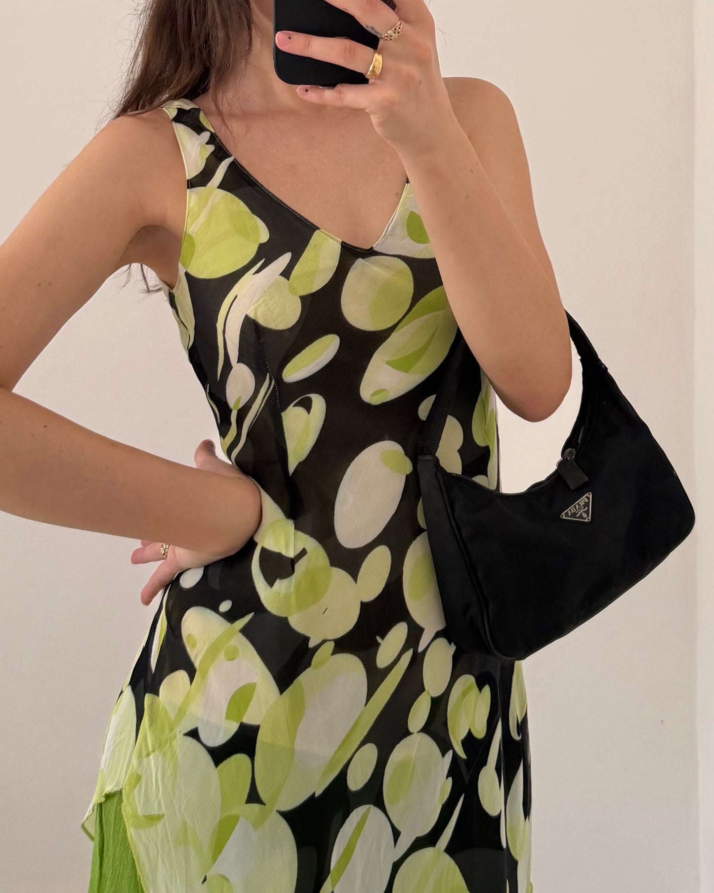 00s asymmetric midi dress