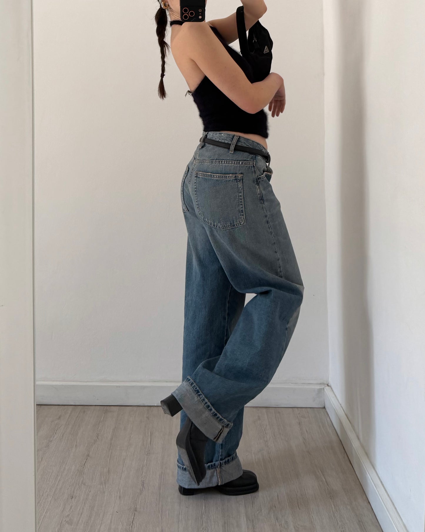 Angora halter neck top