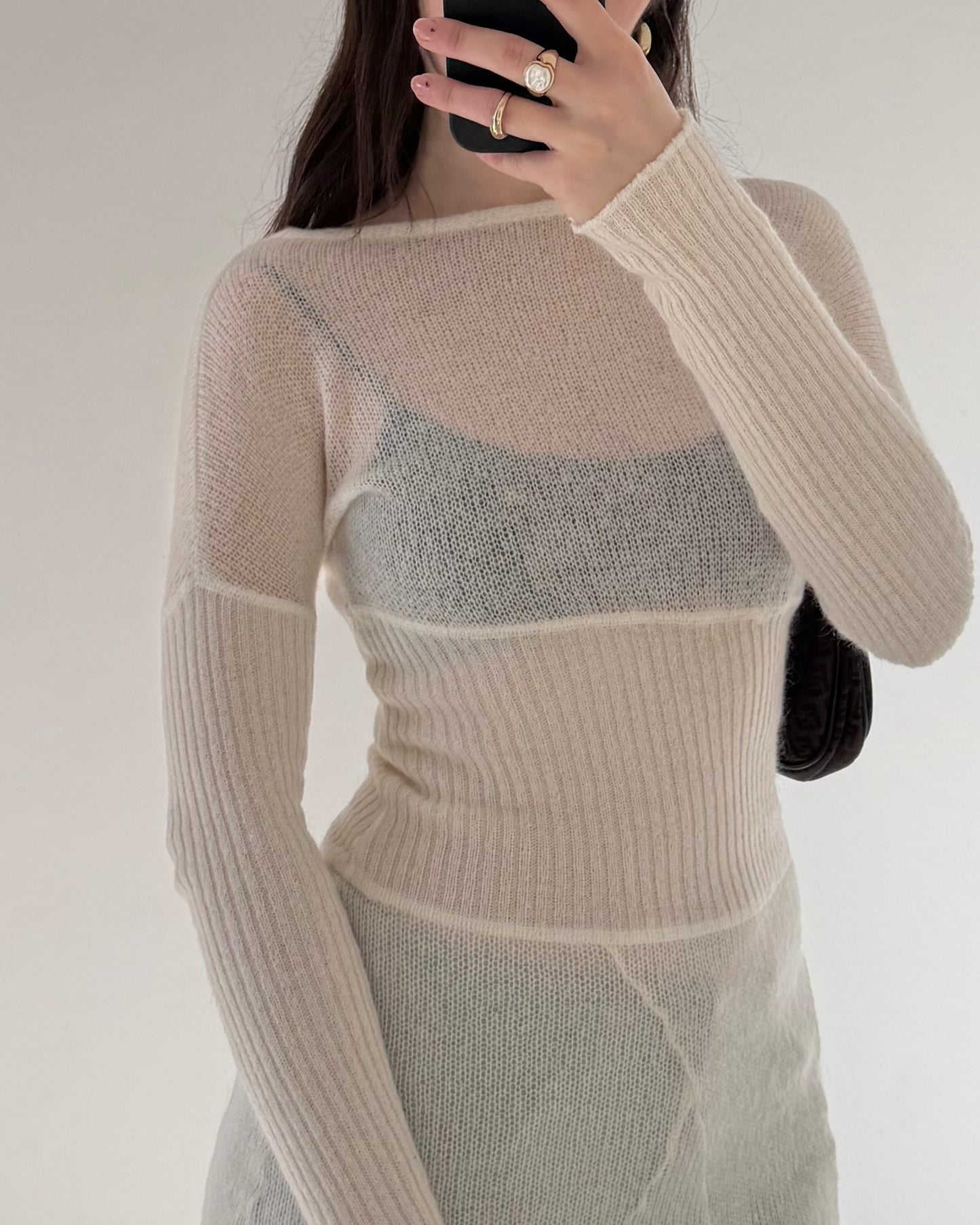Mohair knit midi dress