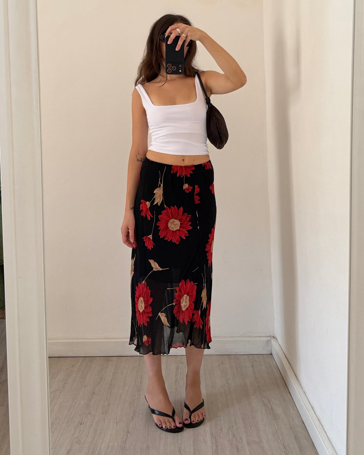 00s floral midi skirt