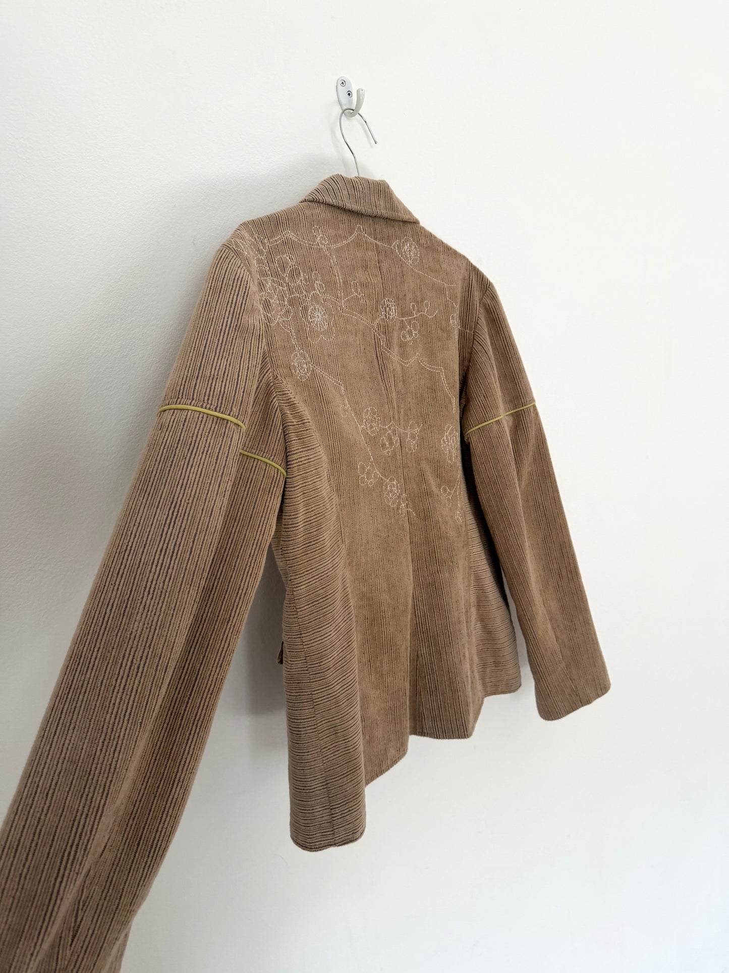 00s cord blazer with embroidery
