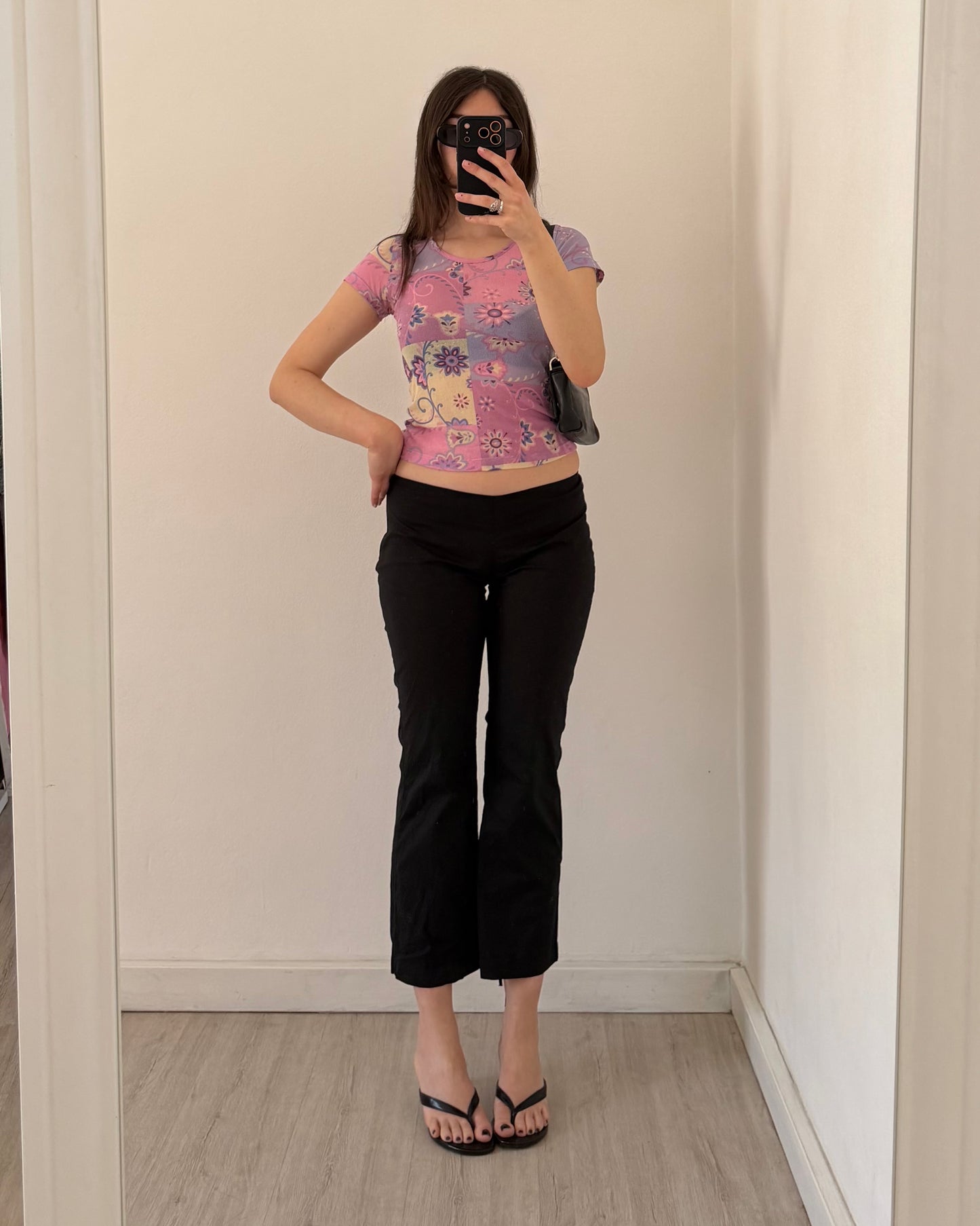 00s sheer printed top