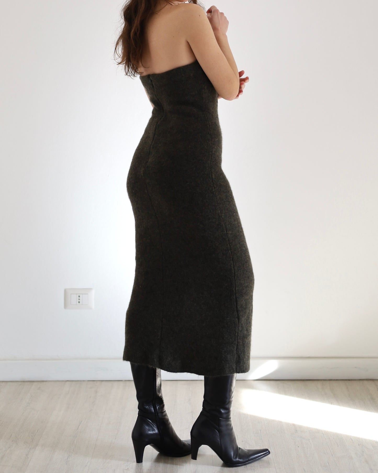 Wool longuette dress