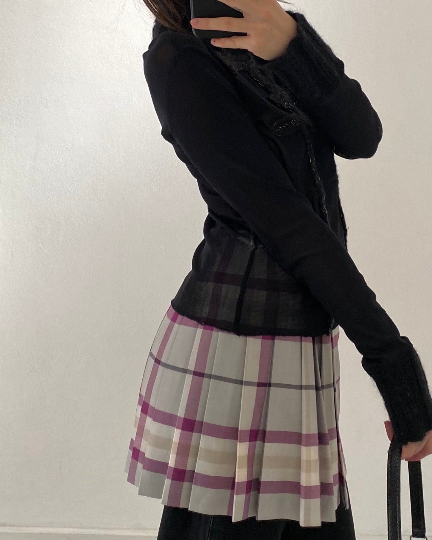 Sheer patchwork turleneck top