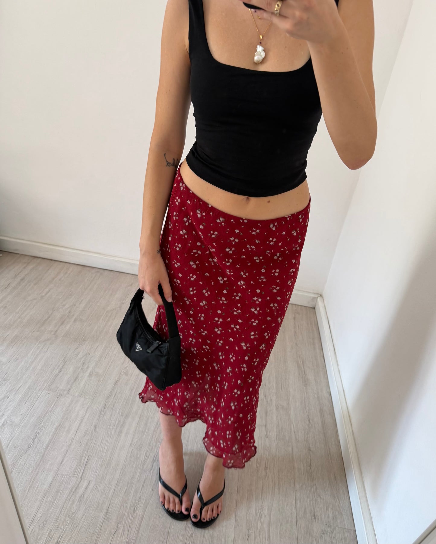 00s floral midi skirt