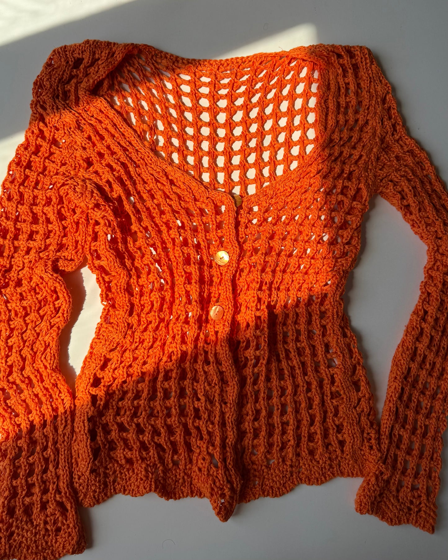Crochet net cardigan