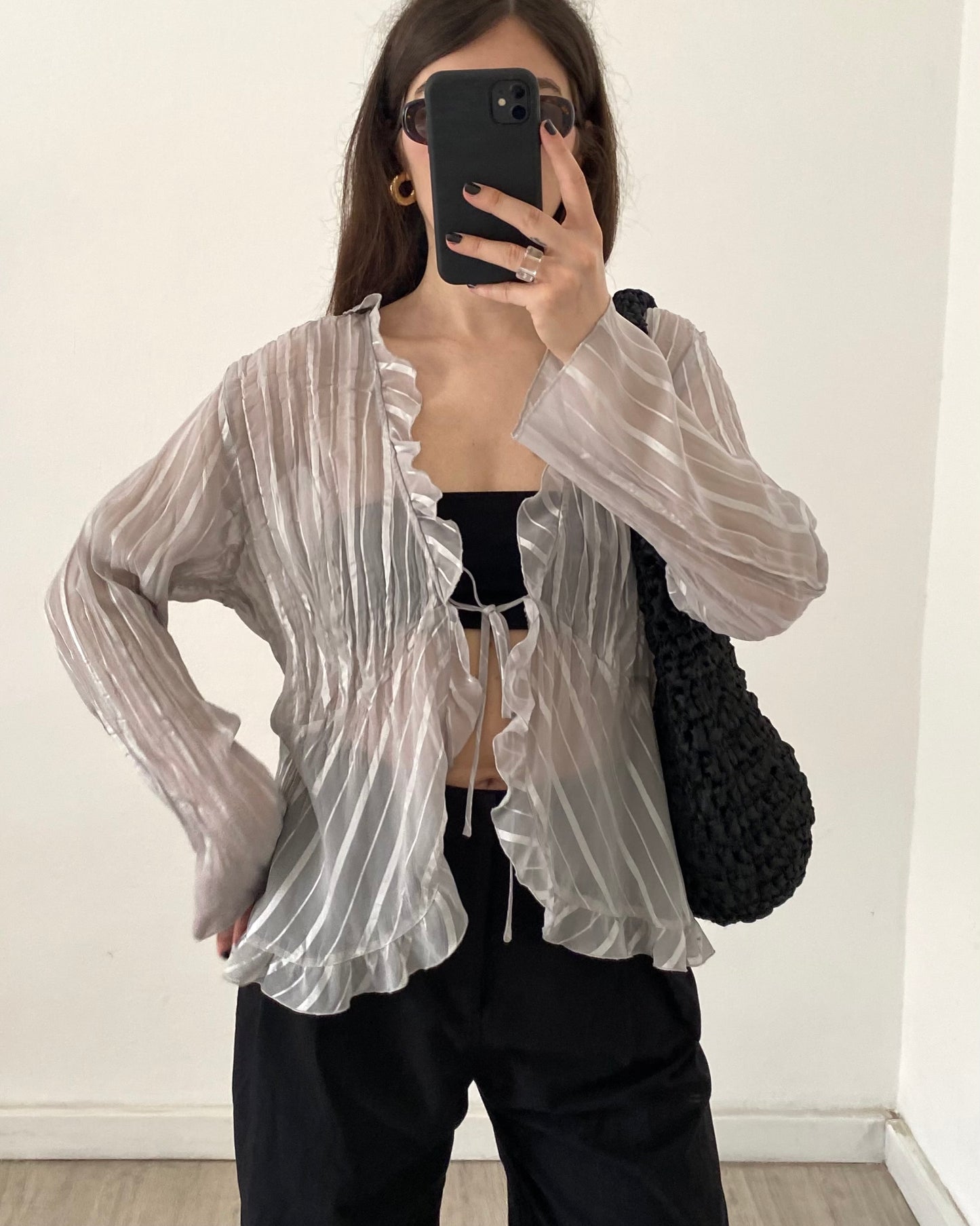 Crinkle blouse top